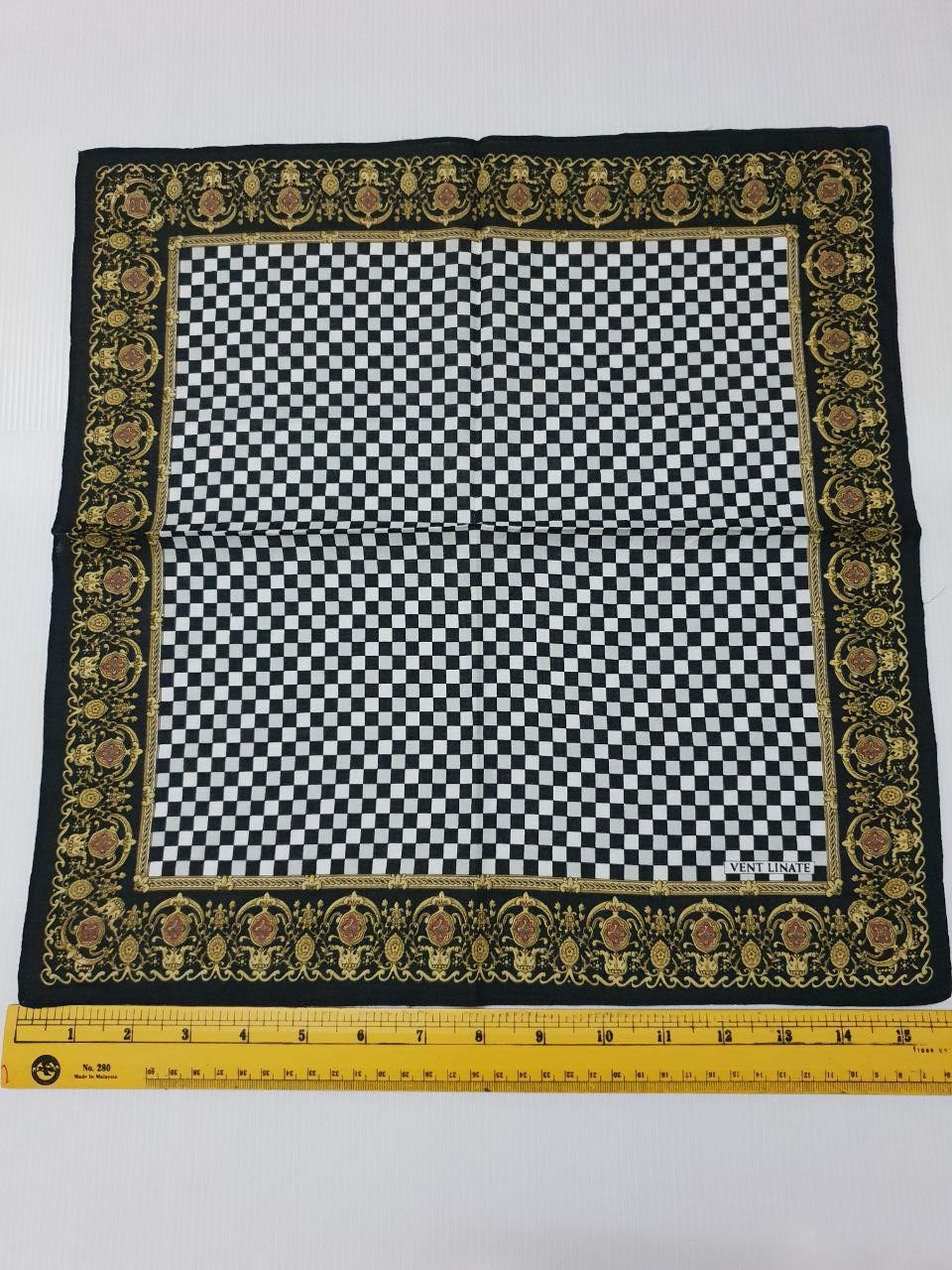 Designer × Vintage Handky Bandana Black And White With Frame Design Size ONE SIZE - 2 Thumbnail