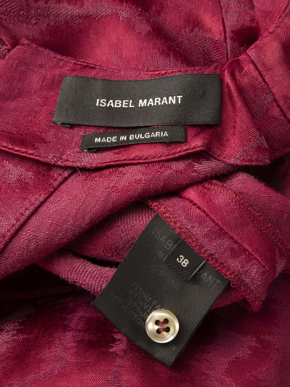 Isabel Marant Burgundy Ruffle Trim Dress Size S / US 4 / IT 40 - 9 Thumbnail
