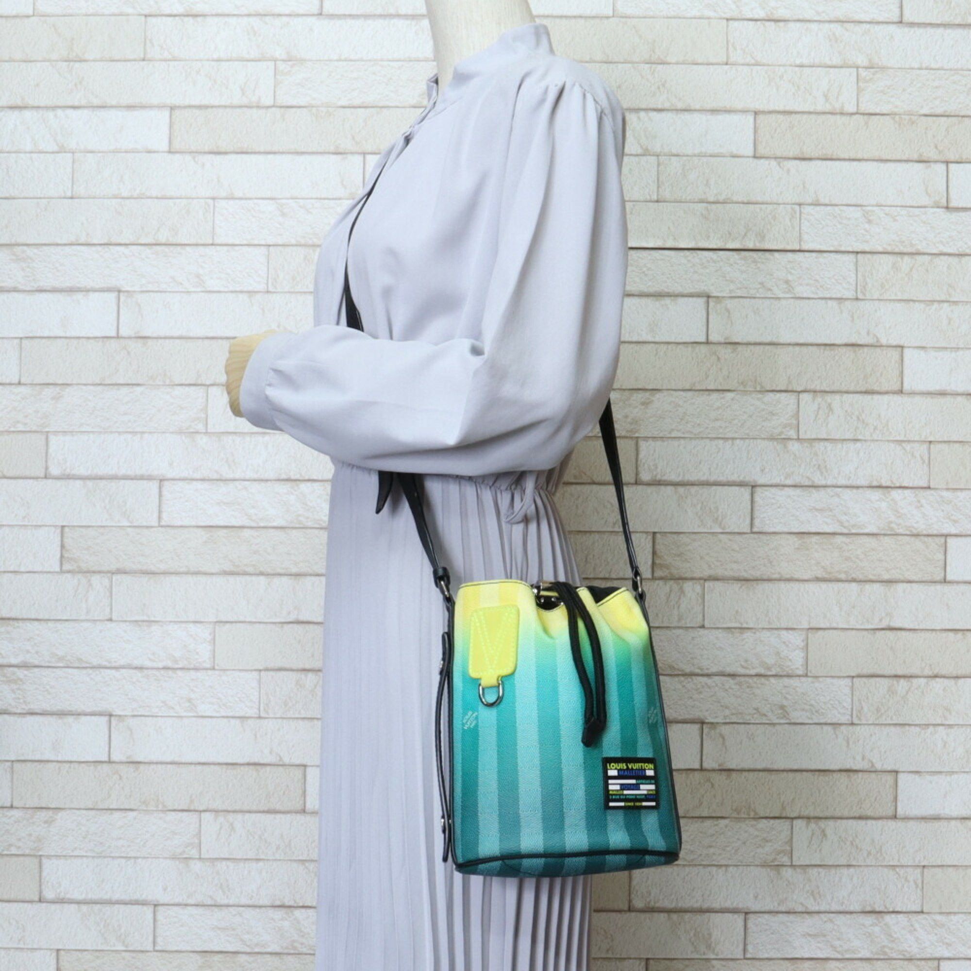 Louis Vuitton Louis Vuitton Sac Marant Damier Stripe Shoulder Bag PVC M59920 Green Men's LOUIS VUITTON Size ONE SIZE - 2 Thumbnail