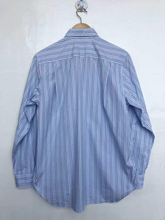 Comme Des Garcons Play Shirt Blue Striped Long Sleeve Button Down Heart ...