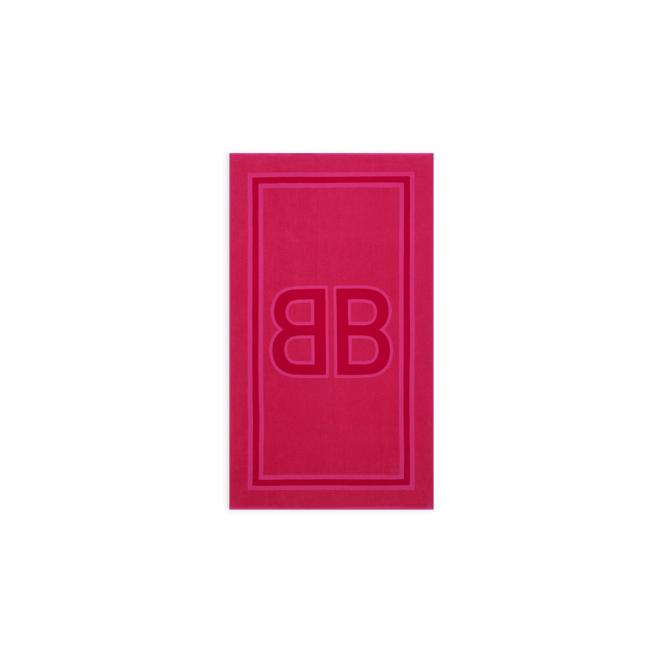 Balenciaga BB Beach Towel in pink cotton sponge Size ONE SIZE - 2 Thumbnail
