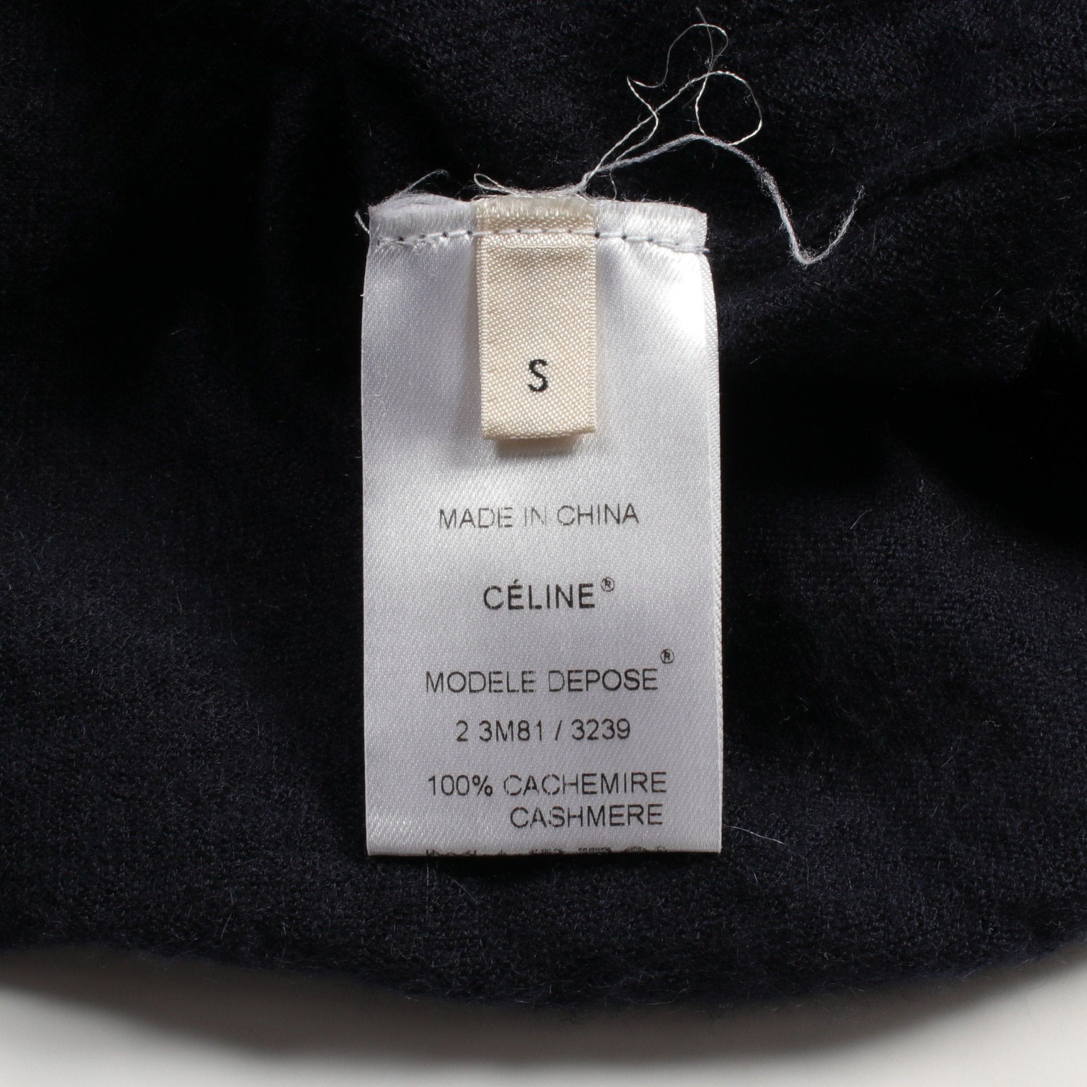 Celine Celine Knit Crew Neck Short Sleeve Cashmere Navy Size ONE SIZE - 4 Thumbnail