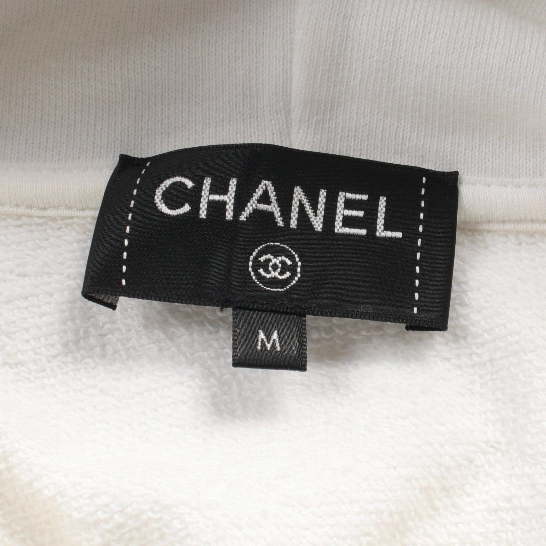 Chanel Chanel Camellia Coco Mark Pullover Hoodie No Sleeve Cotton White Black Size ONE SIZE - 3 Thumbnail