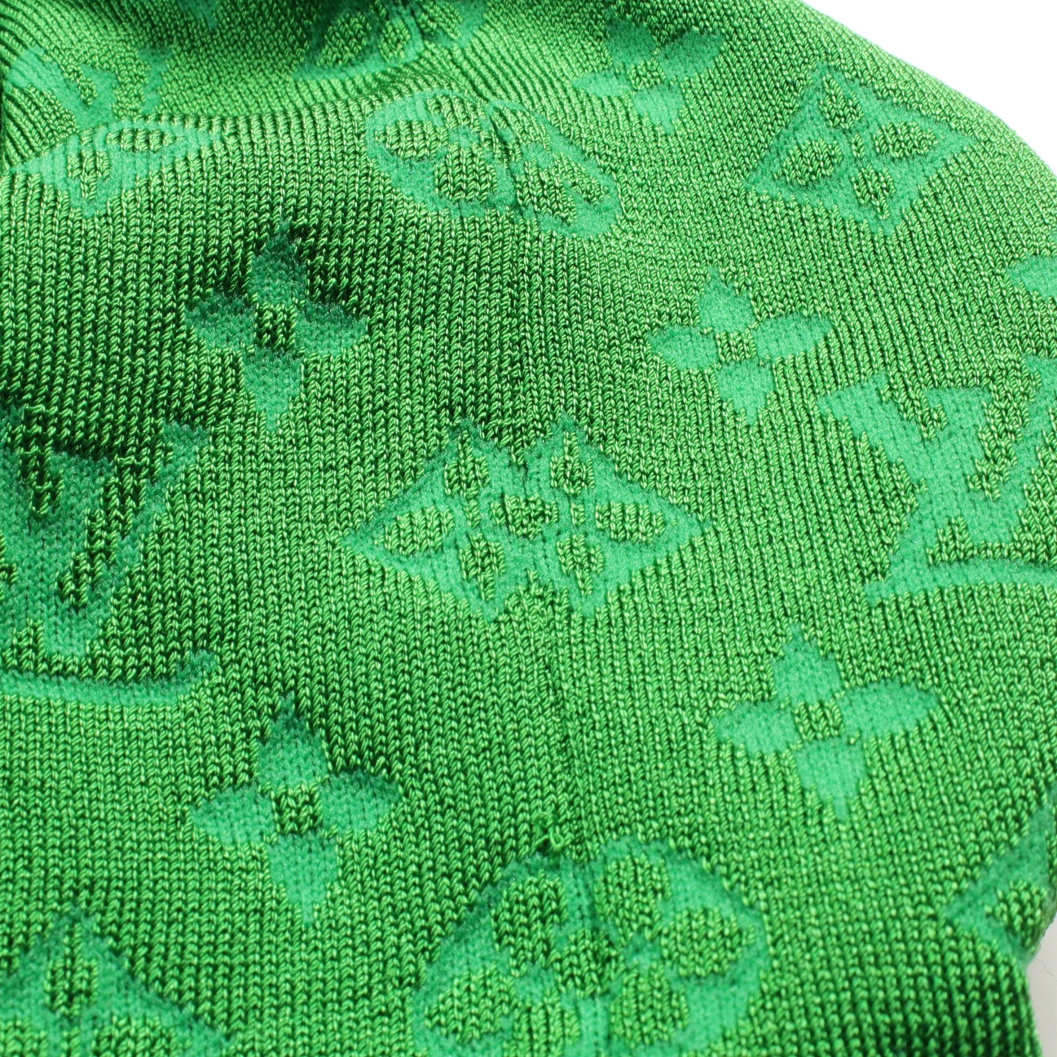 Louis Vuitton Louis Vuitton Monogram One Piece No Sleeve Silk Nylon Green Size ONE SIZE - 7 Thumbnail