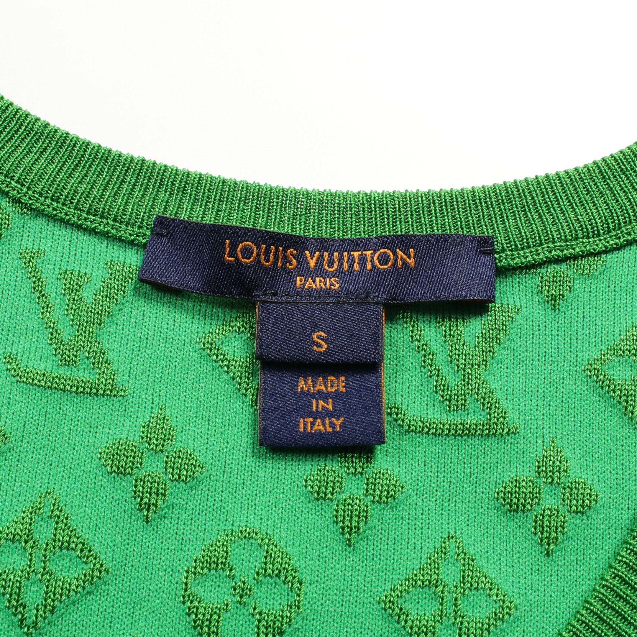 Louis Vuitton Louis Vuitton Monogram One Piece No Sleeve Silk Nylon Green Size ONE SIZE - 3 Thumbnail
