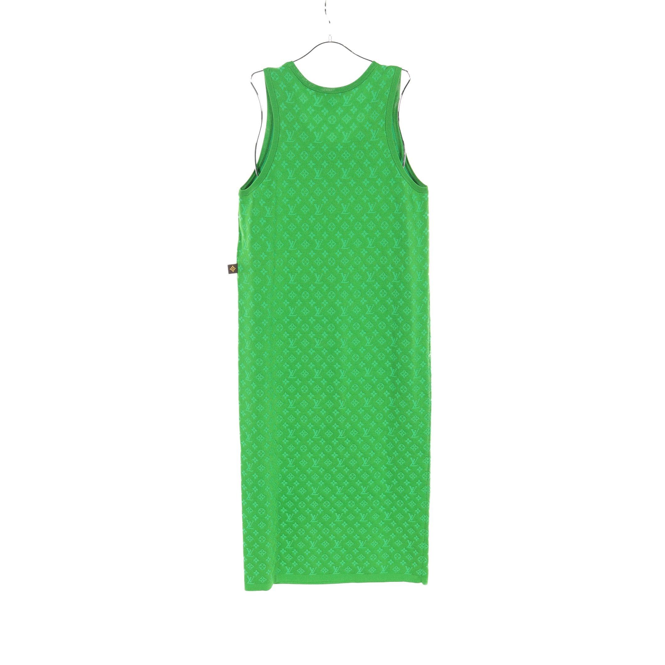 Louis Vuitton Louis Vuitton Monogram One Piece No Sleeve Silk Nylon Green Size ONE SIZE - 2 Thumbnail