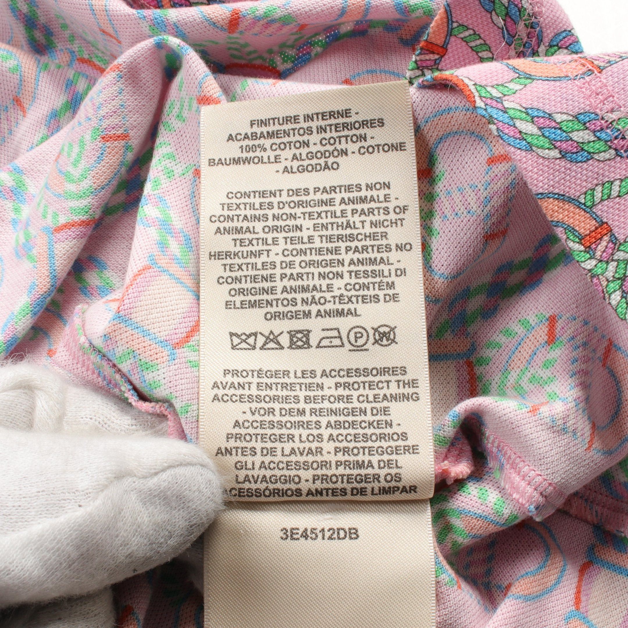 Hermes Hermes Kanoe Polo Shirt One Piece French Sleeve All-Over Pattern Cotton Pink Multicolor Size ONE SIZE - 5 Thumbnail