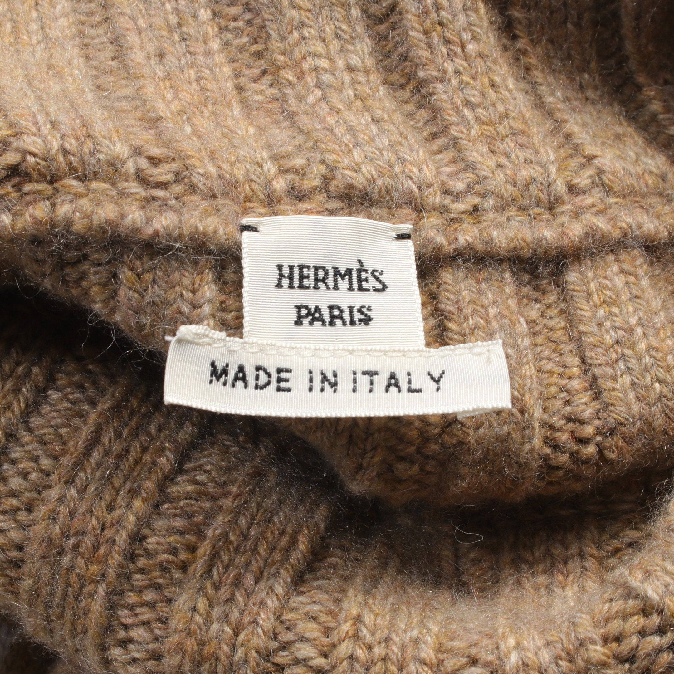 Hermes Hermes Knit Turtleneck Cashmere Light Brown Gray Size ONE SIZE - 3 Thumbnail
