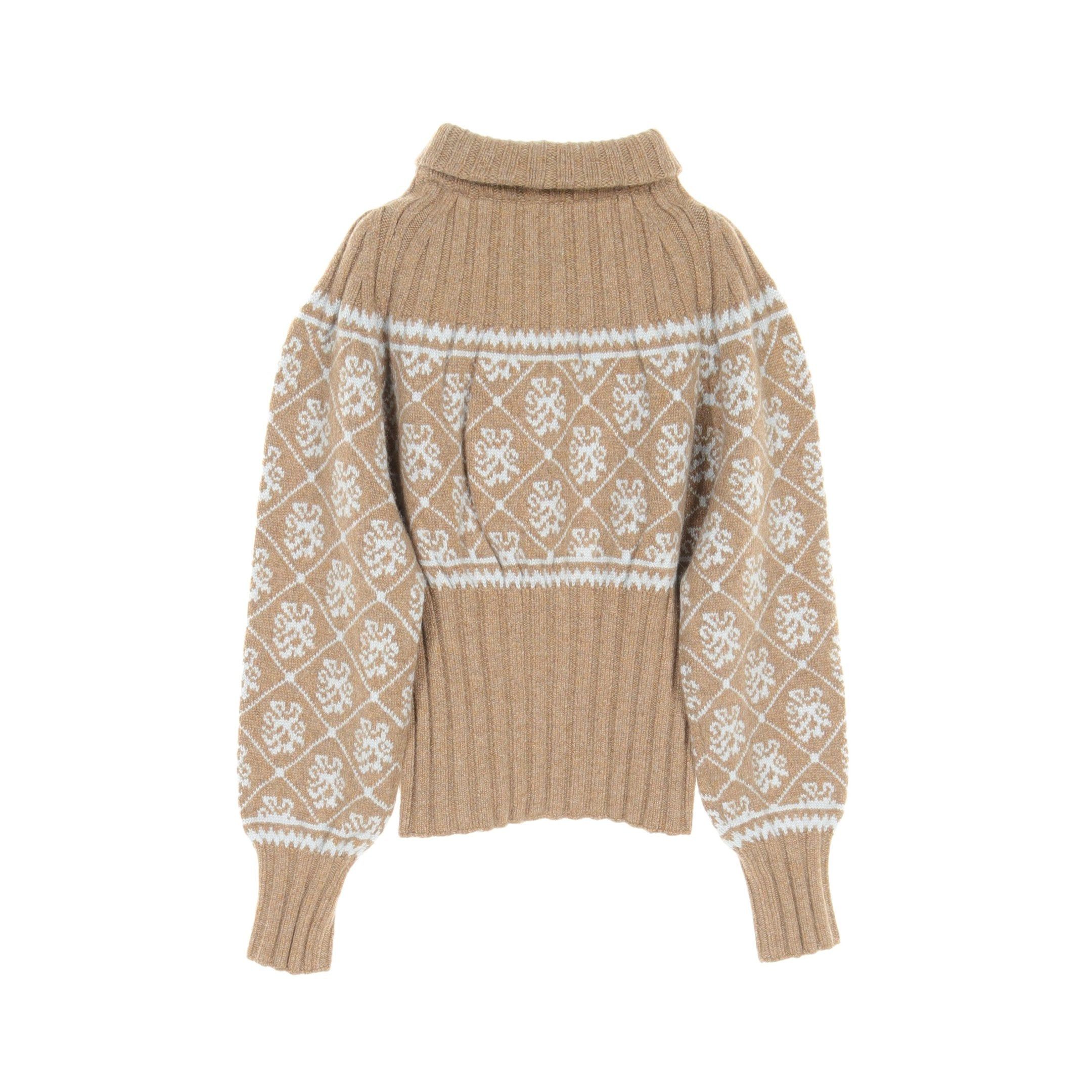 Hermes Hermes Knit Turtleneck Cashmere Light Brown Gray Size ONE SIZE - 2 Thumbnail