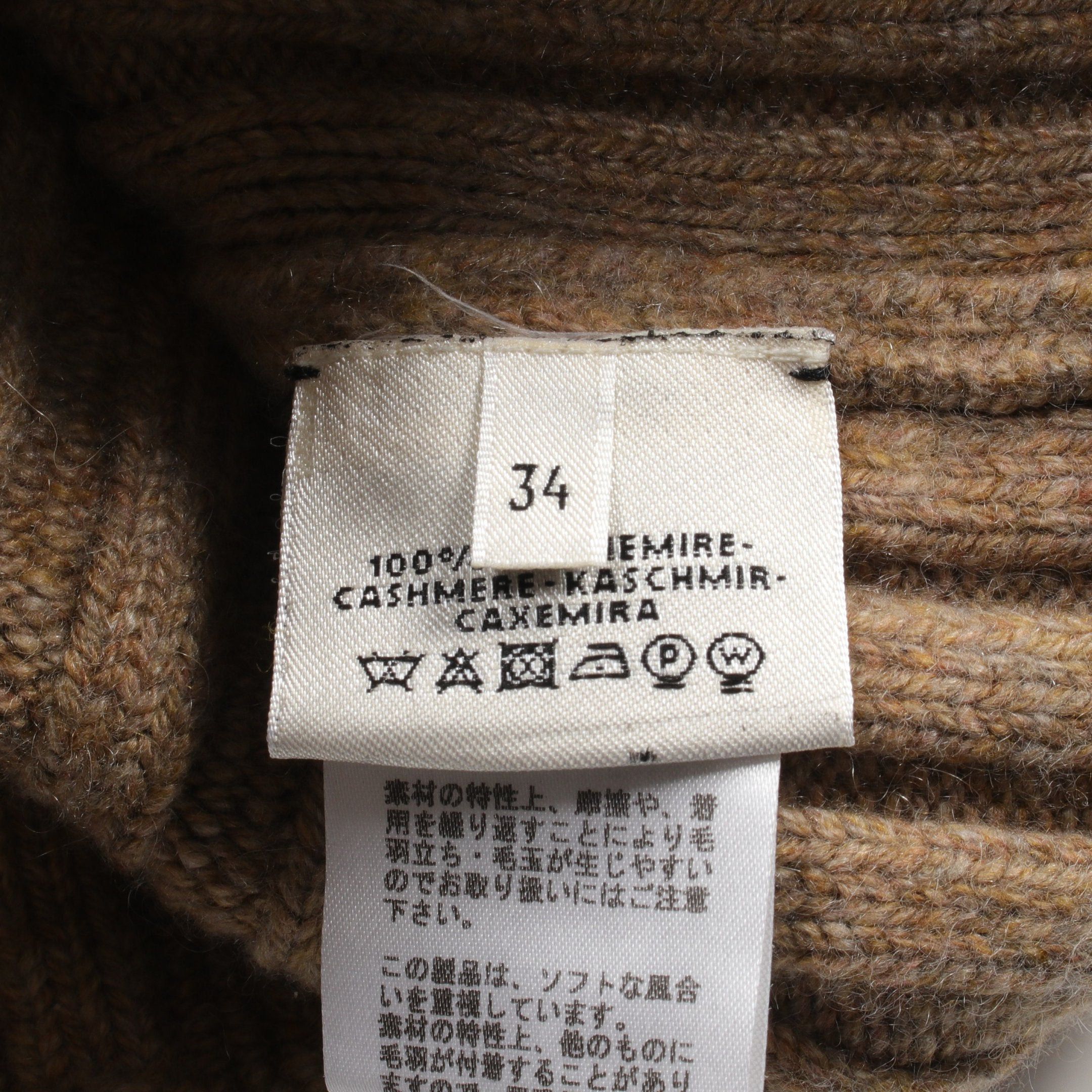 Hermes Hermes Knit Turtleneck Cashmere Light Brown Gray Size ONE SIZE - 6 Thumbnail