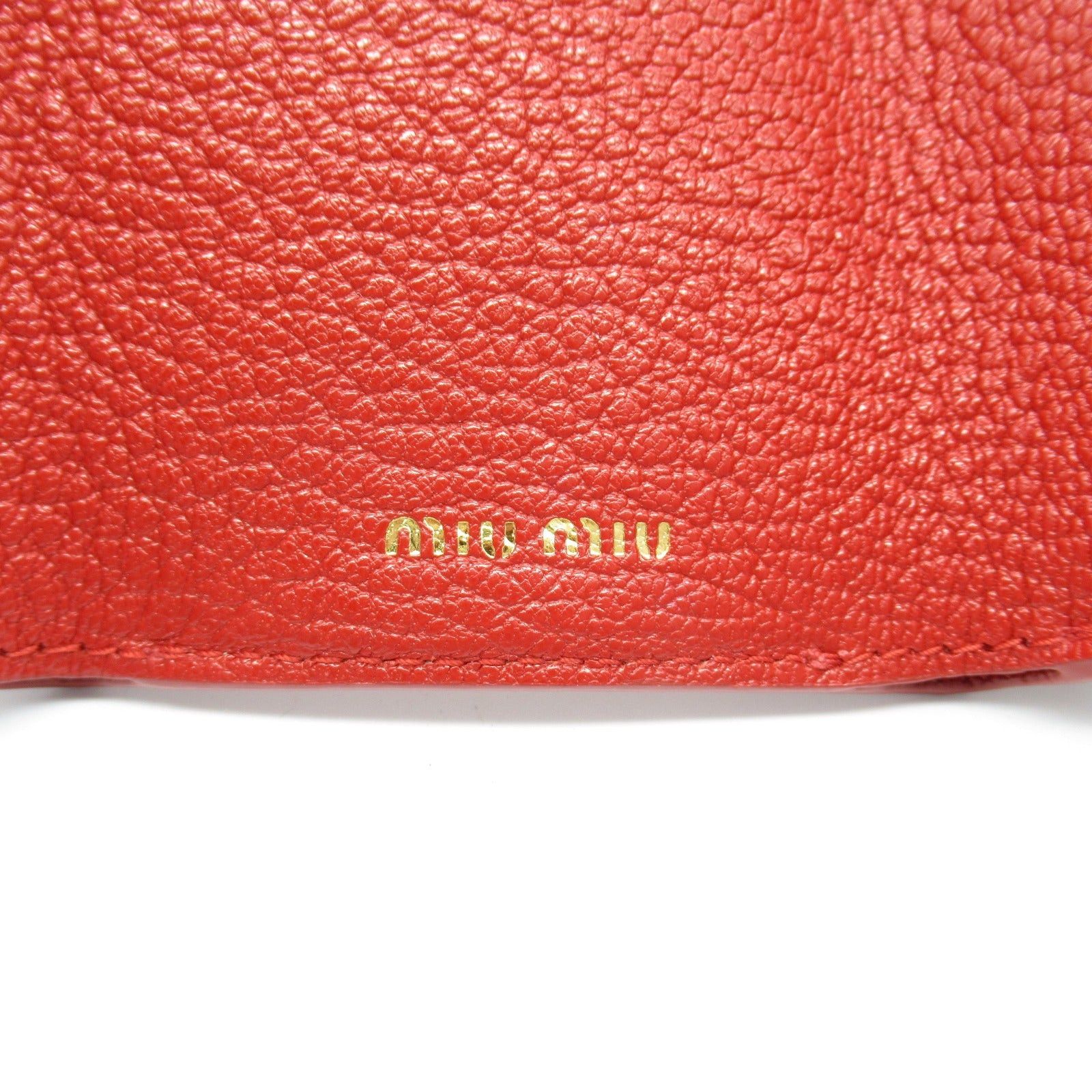 Miu Miu Miu Miu Trifold Wallet Leather Pink Size ONE SIZE - 7 Thumbnail