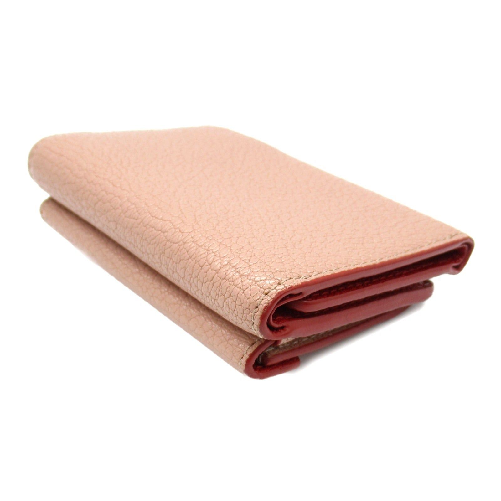 Miu Miu Miu Miu Trifold Wallet Leather Pink Size ONE SIZE - 4 Thumbnail