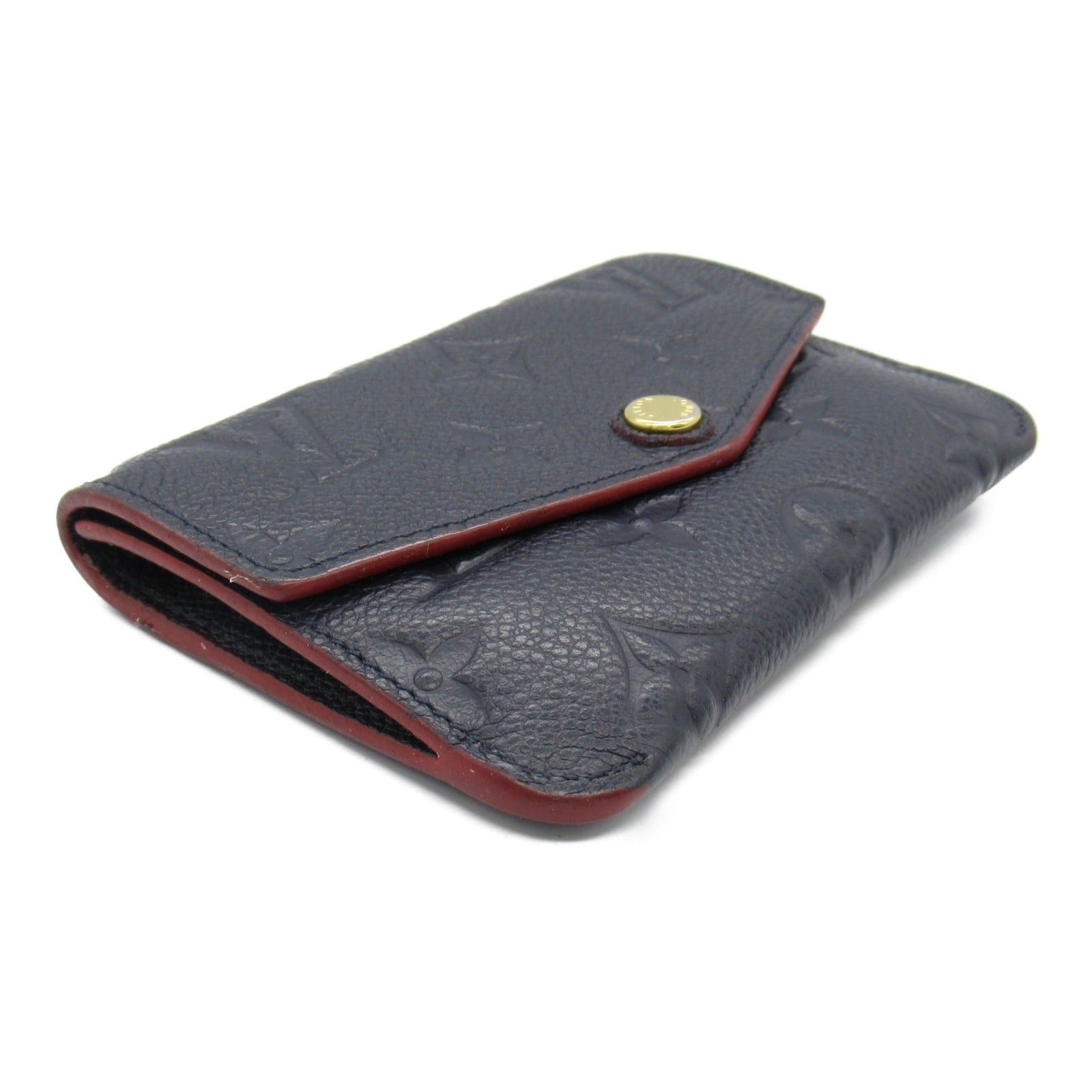 Louis Vuitton Louis Vuitton Pochette Cle Key &Amp; Coin Purse Case Coated Canvas Monogram Empreinte Navy Marine Rouge Size ONE SIZE - 3 Thumbnail