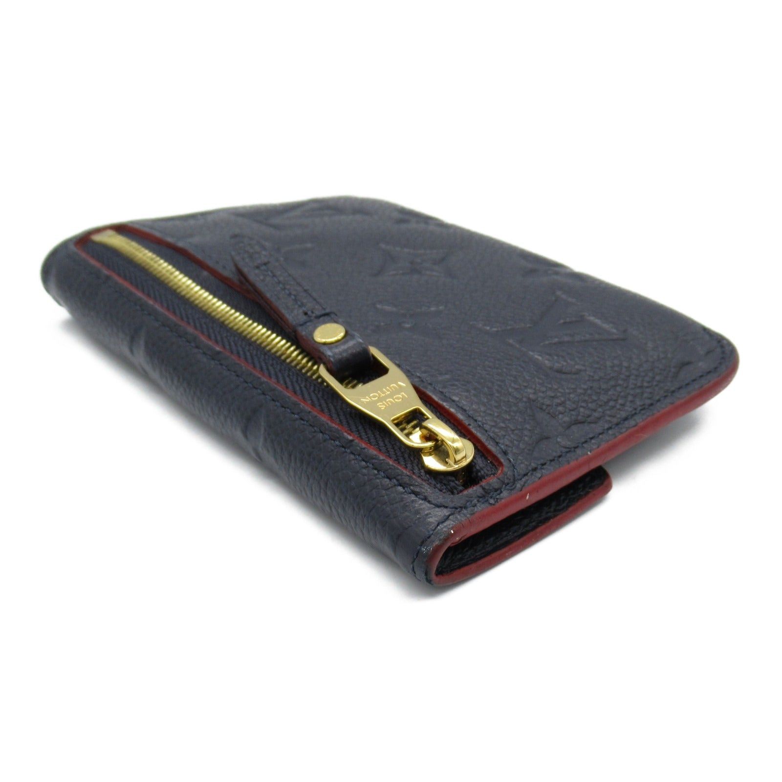 Louis Vuitton Louis Vuitton Pochette Cle Key &Amp; Coin Purse Case Coated Canvas Monogram Empreinte Navy Marine Rouge Size ONE SIZE - 4 Thumbnail