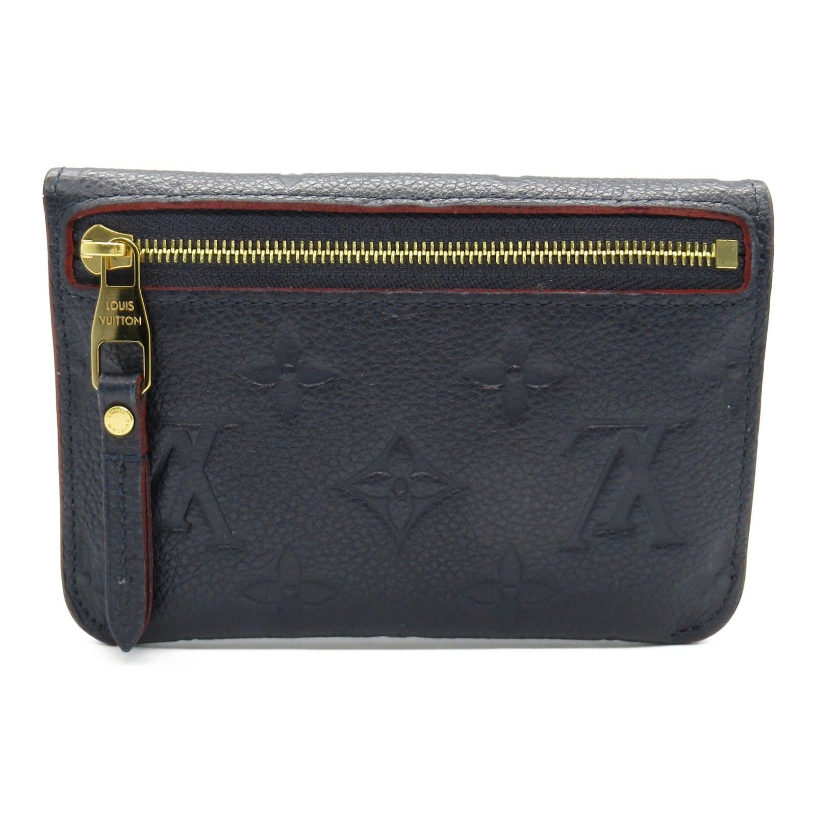 Louis Vuitton Louis Vuitton Pochette Cle Key &Amp; Coin Purse Case Coated Canvas Monogram Empreinte Navy Marine Rouge Size ONE SIZE - 2 Thumbnail