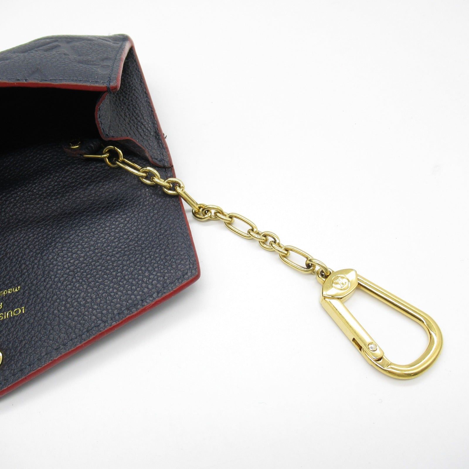 Louis Vuitton Louis Vuitton Pochette Cle Key &Amp; Coin Purse Case Coated Canvas Monogram Empreinte Navy Marine Rouge Size ONE SIZE - 6 Thumbnail