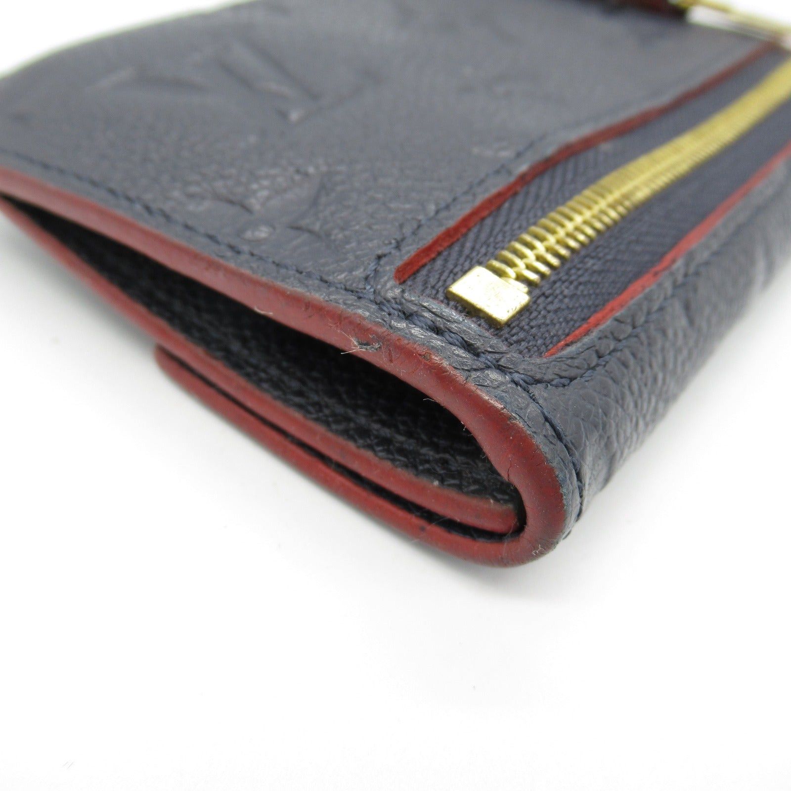 Louis Vuitton Louis Vuitton Pochette Cle Key &Amp; Coin Purse Case Coated Canvas Monogram Empreinte Navy Marine Rouge Size ONE SIZE - 8 Thumbnail