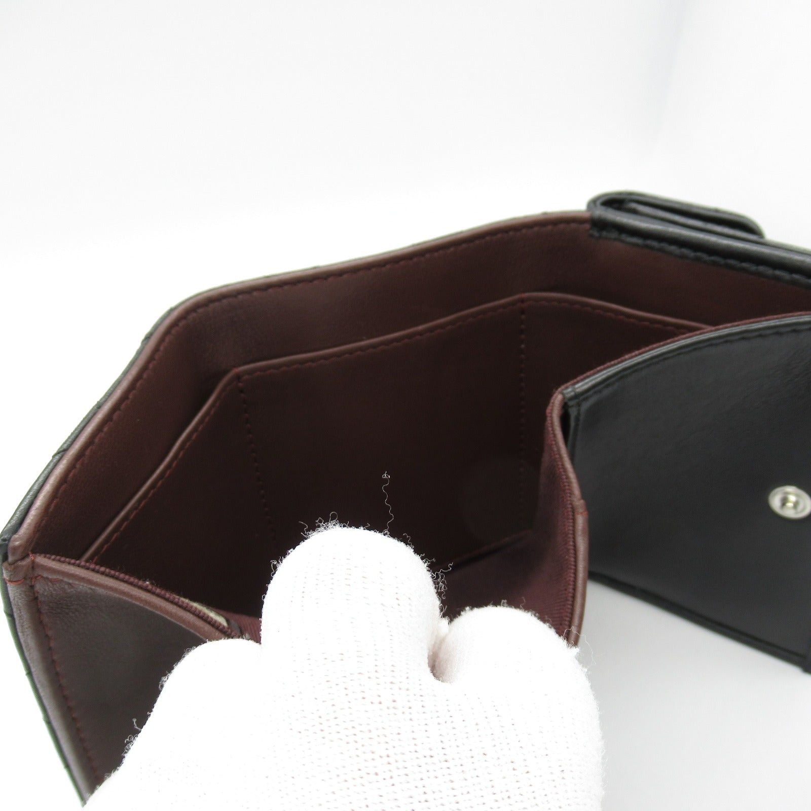 Chanel Chanel Matelasse Trifold Wallet Lambskin (Sheepskin) Black Silver Hardware Size ONE SIZE - 8 Thumbnail