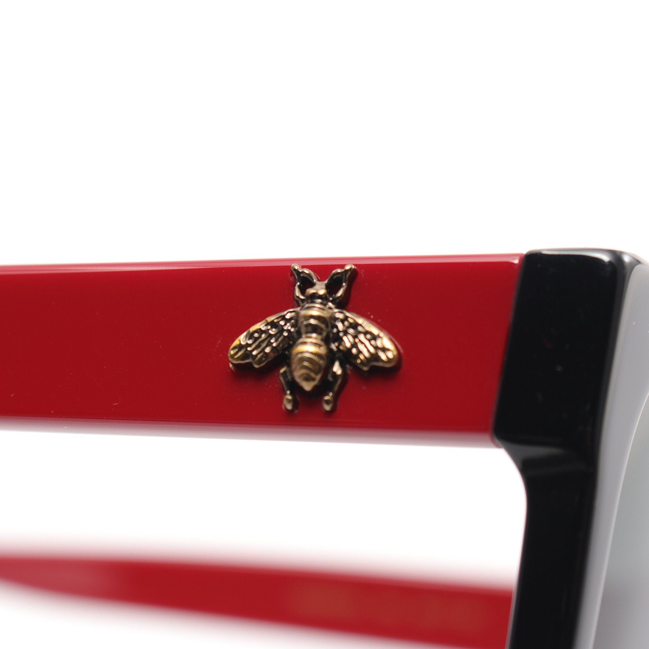 Gucci Gucci Interlocking G Bee Sunglasses Black Red Size ONE SIZE - 11 Thumbnail