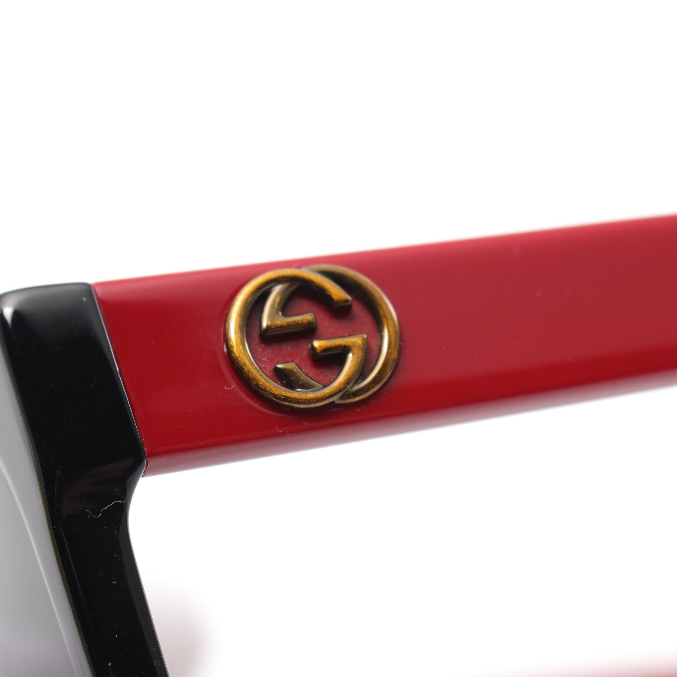 Gucci Gucci Interlocking G Bee Sunglasses Black Red Size ONE SIZE - 10 Thumbnail