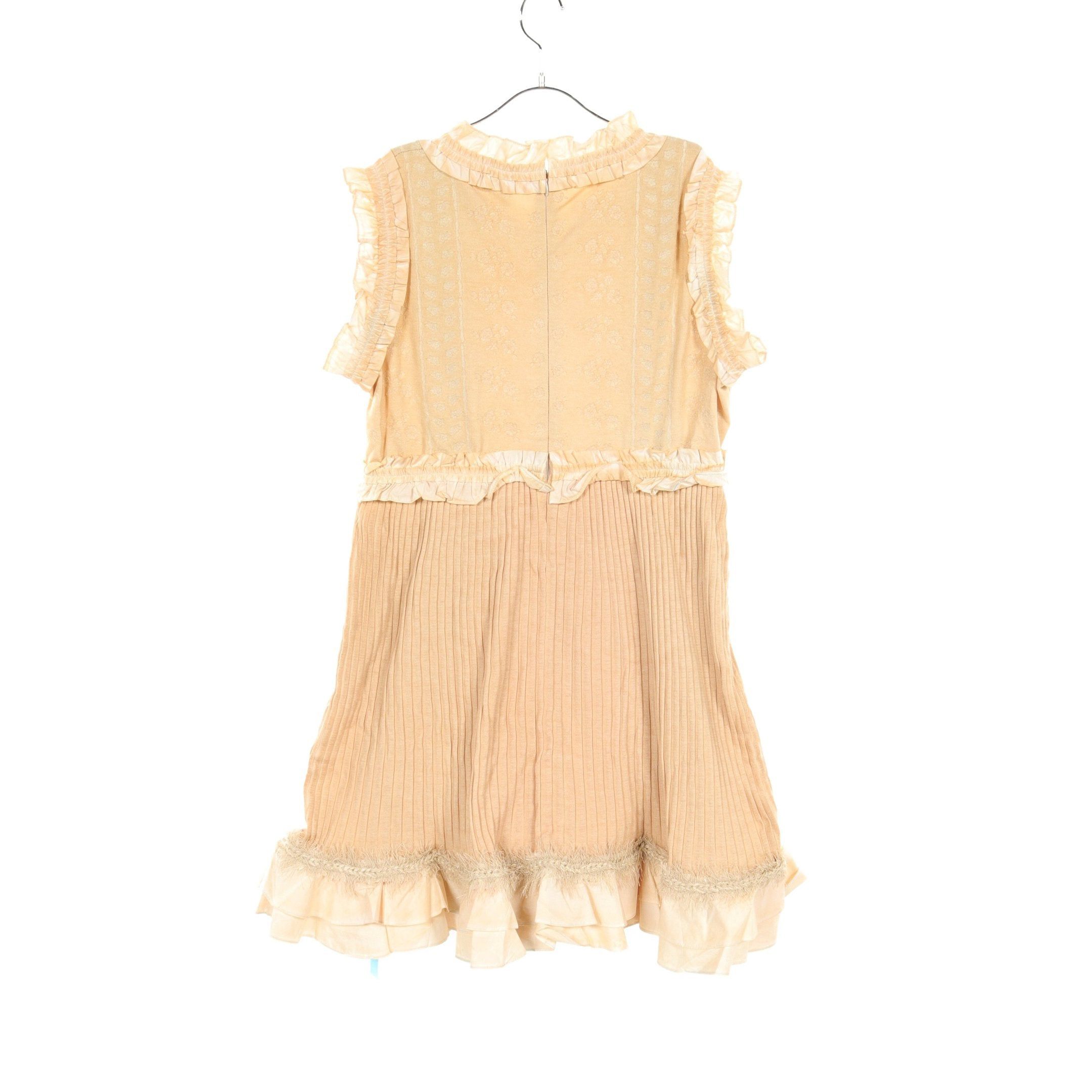 Chanel Chanel One Piece No Sleeve Cotton Beige Frill Switching Size ONE SIZE - 2 Thumbnail