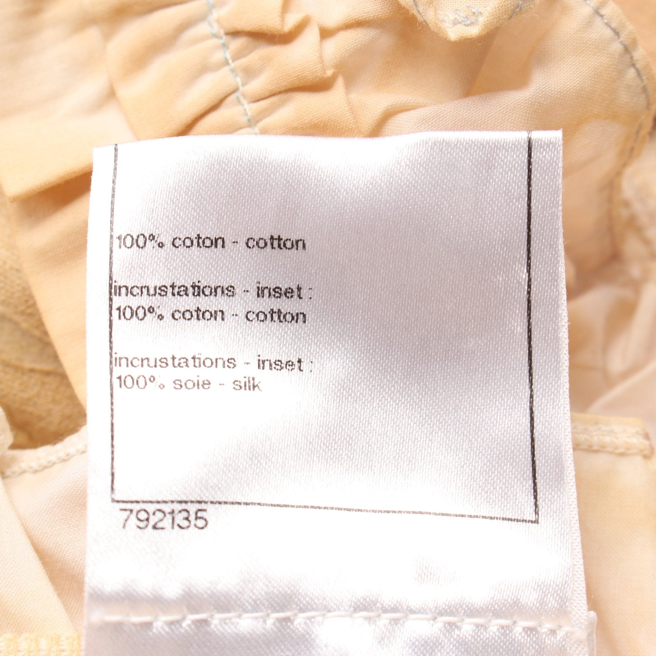 Chanel Chanel One Piece No Sleeve Cotton Beige Frill Switching Size ONE SIZE - 4 Thumbnail