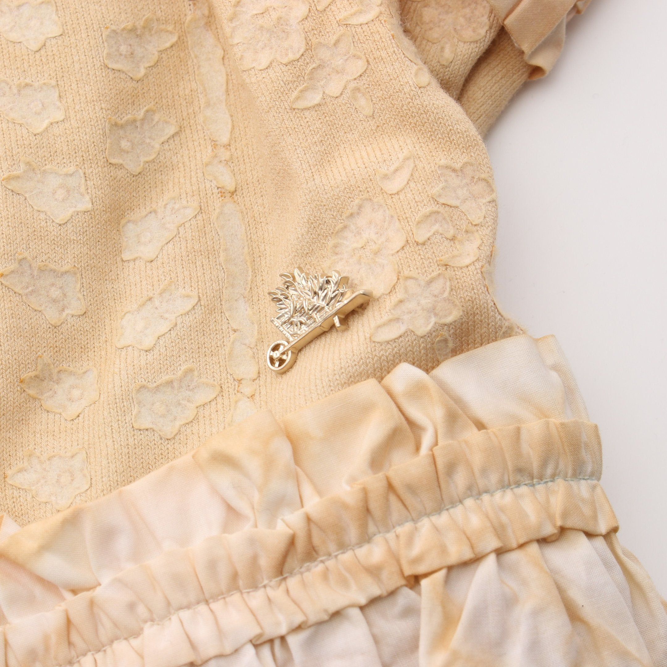 Chanel Chanel One Piece No Sleeve Cotton Beige Frill Switching Size ONE SIZE - 9 Thumbnail