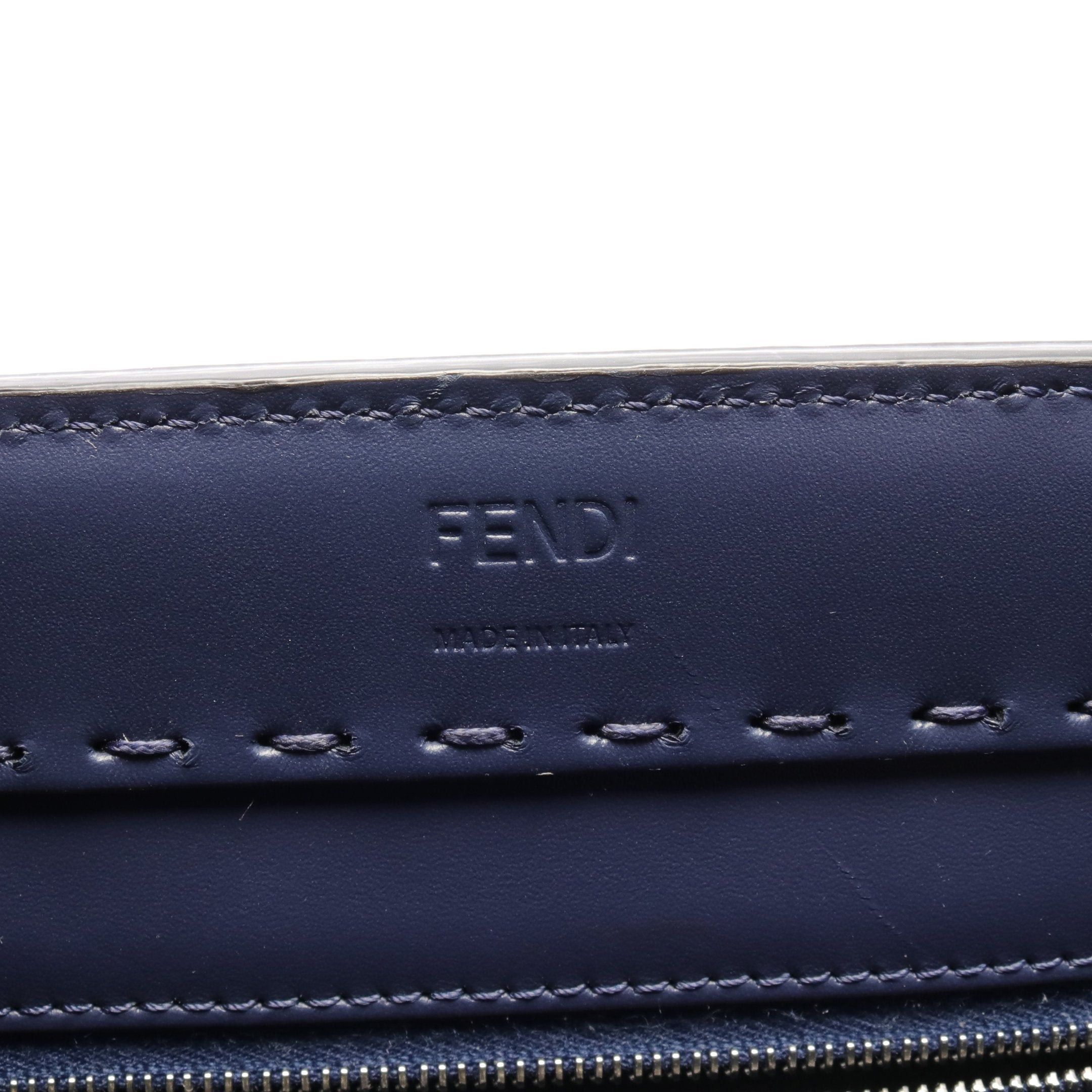 Fendi Fendi Shopping Bag Shoulder Tote Leather Navy Size ONE SIZE - 4 Thumbnail