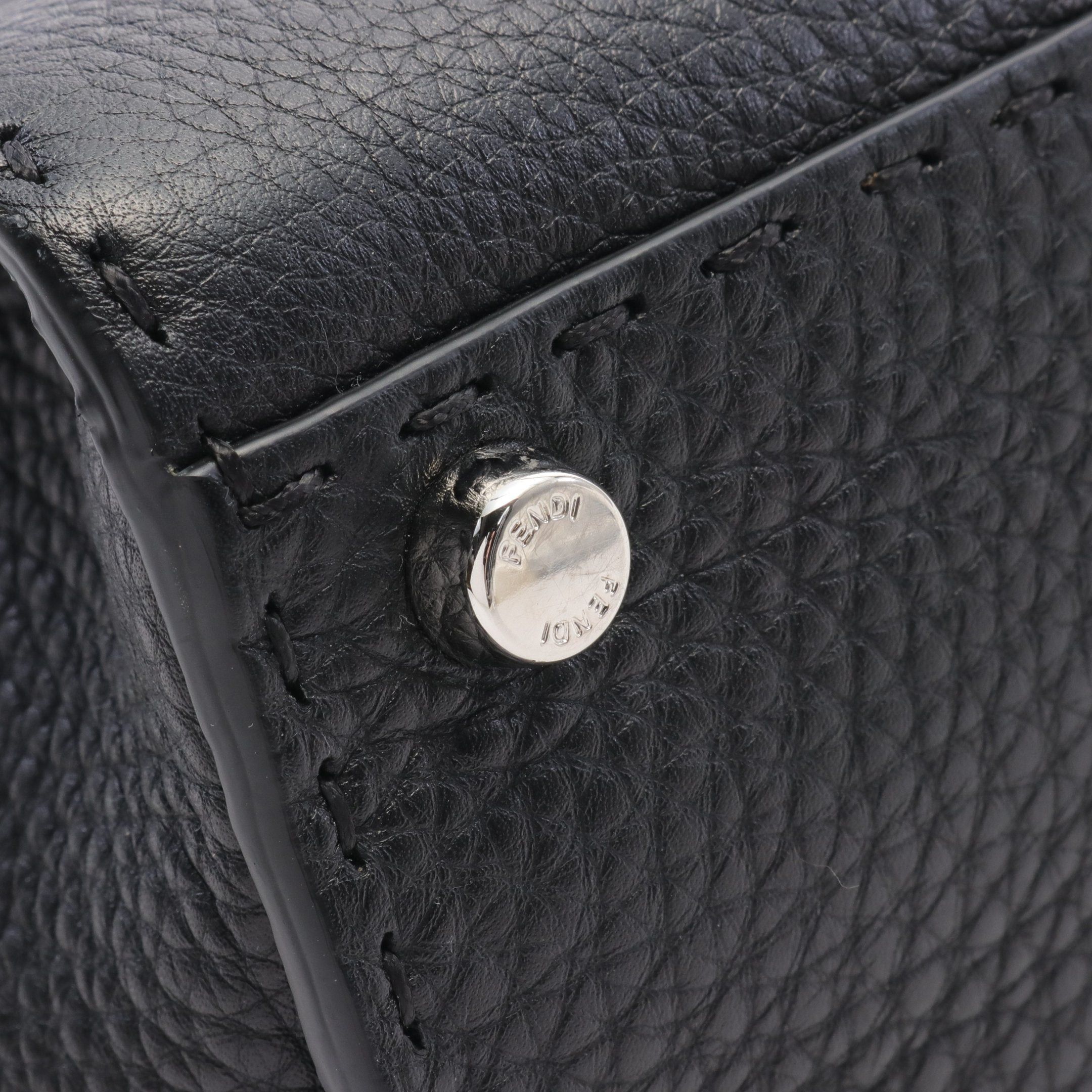 Fendi Fendi Peekaboo Regular Selleria Handbag Leather Black Size ONE SIZE - 6 Thumbnail
