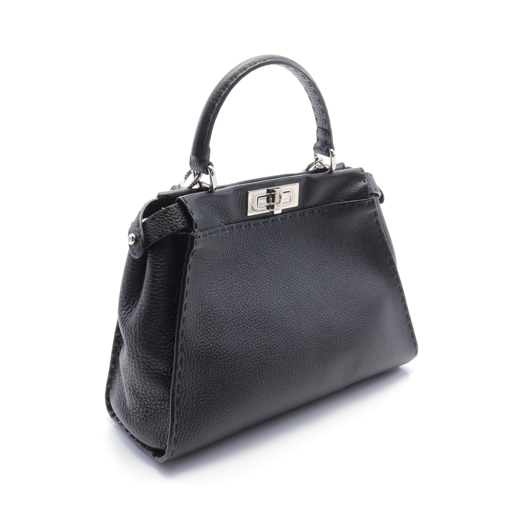 Fendi Fendi Peekaboo Regular Selleria Handbag Leather Black Size ONE SIZE - 2 Thumbnail