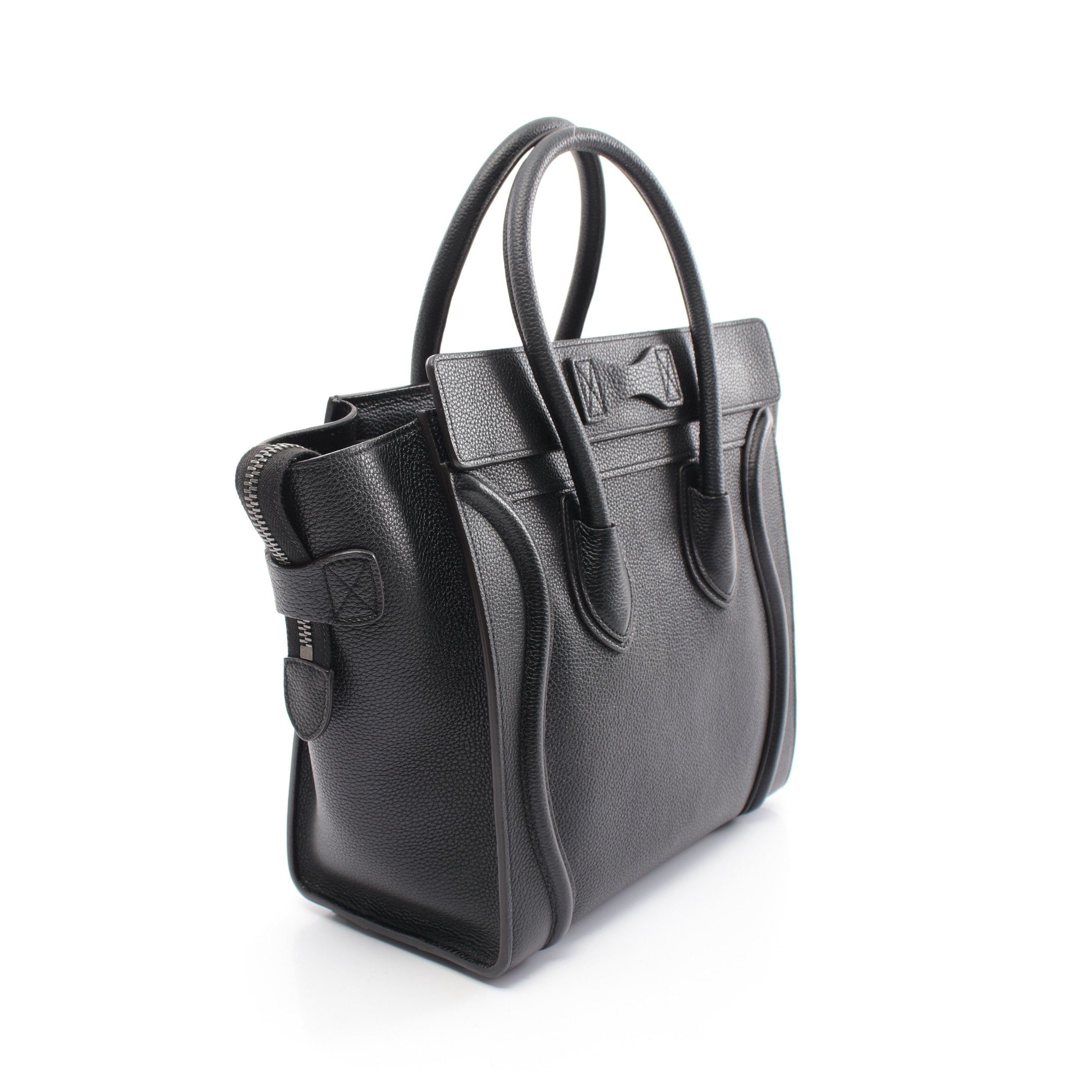 Celine Celine Micro Luggage Handbag Leather Black Size ONE SIZE - 2 Thumbnail