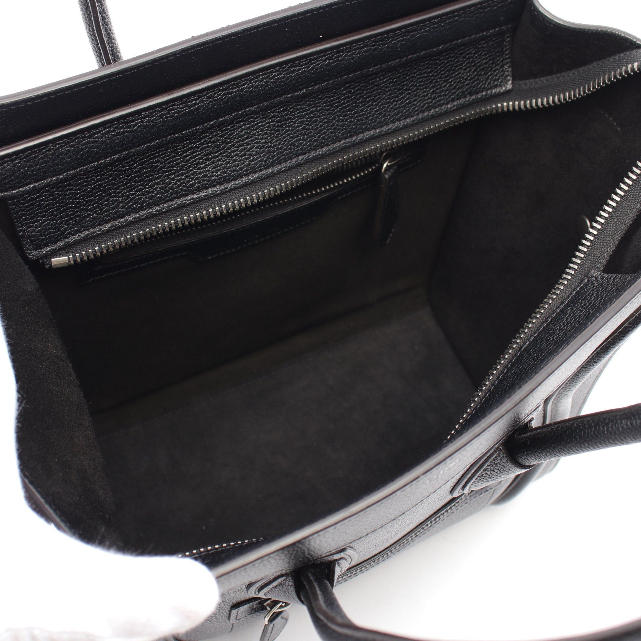 Celine Celine Micro Luggage Handbag Leather Black Size ONE SIZE - 3 Thumbnail