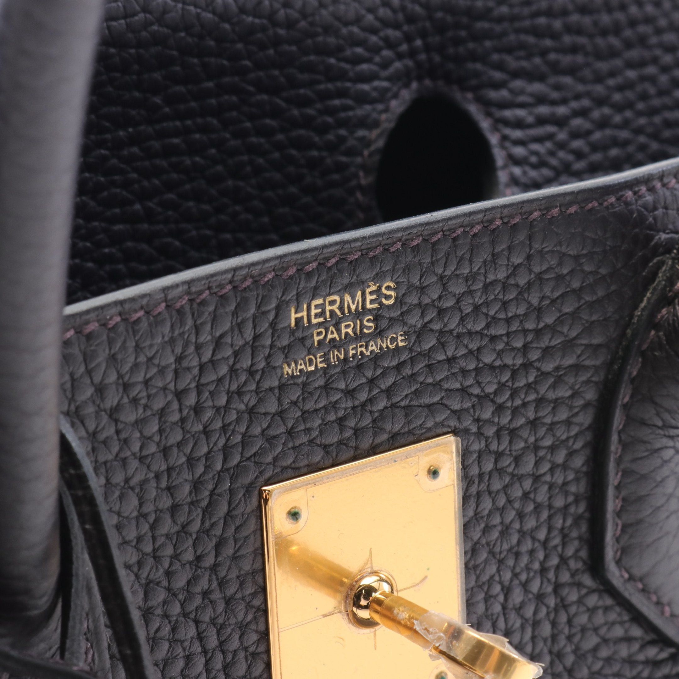 Hermes Hermes Birkin 30 Leysin Handbag Togo Dark Purple Gold Hardware T Stamp Size ONE SIZE - 4 Thumbnail
