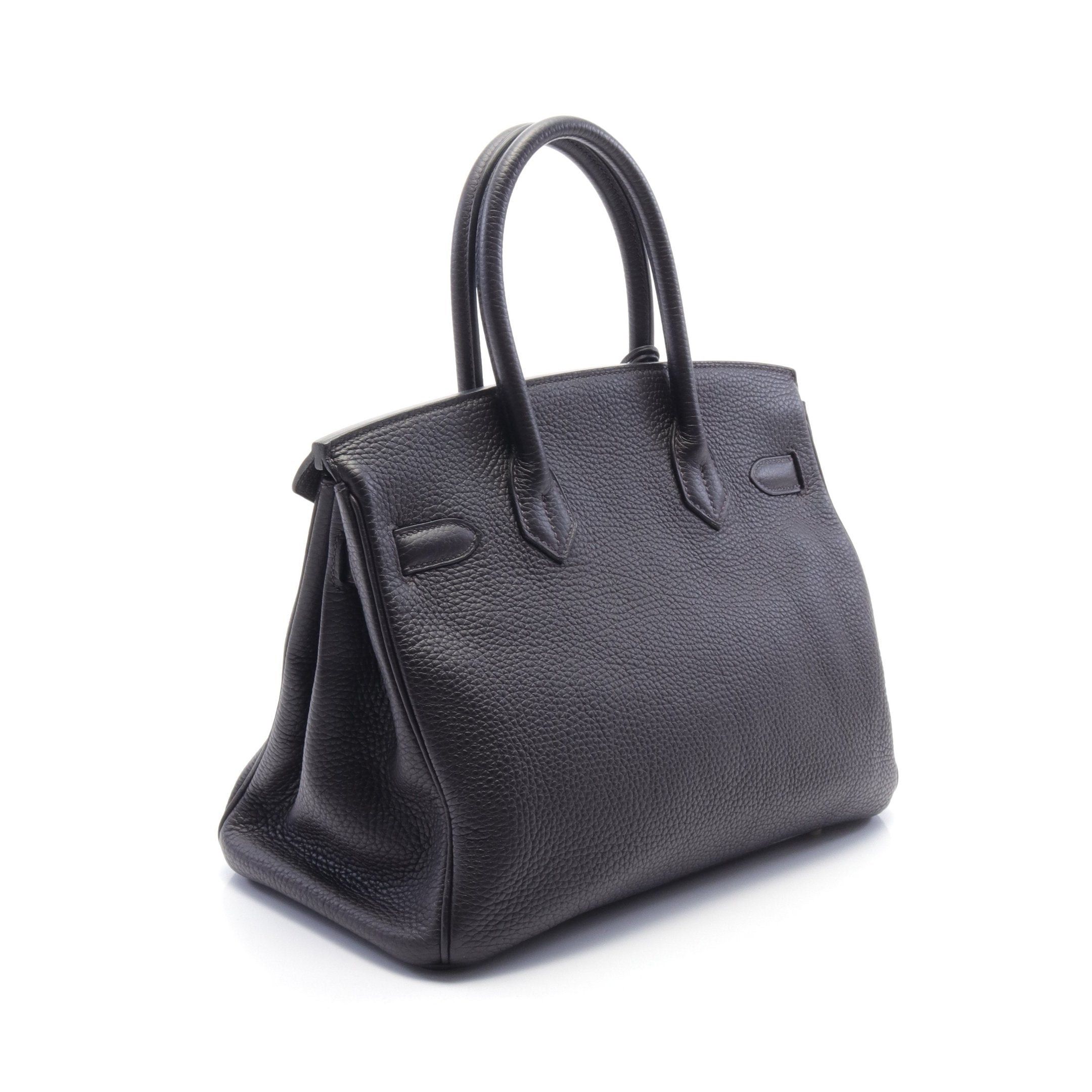 Hermes Hermes Birkin 30 Leysin Handbag Togo Dark Purple Gold Hardware T Stamp Size ONE SIZE - 2 Thumbnail