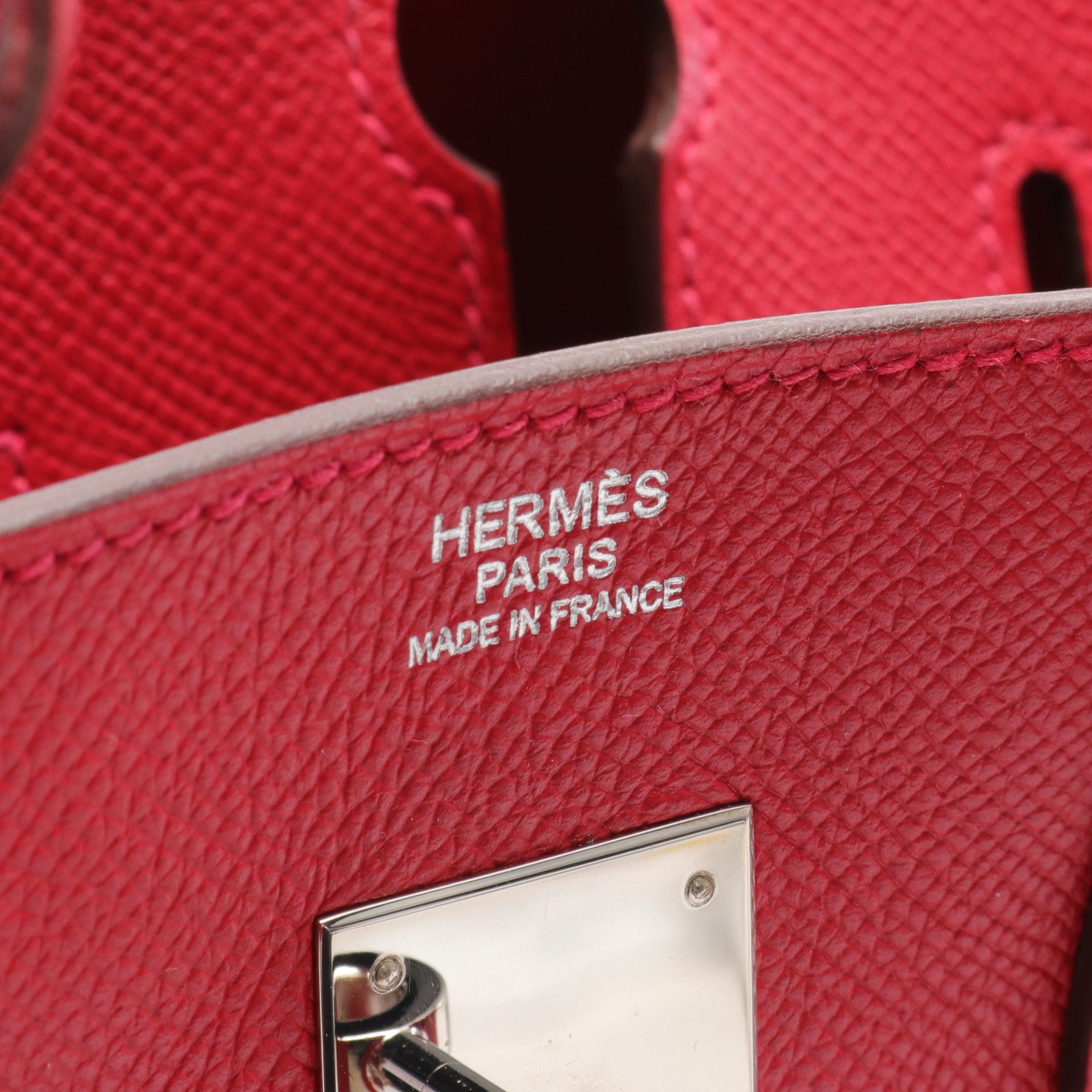 Hermes Hermes Birkin 30 Vermilion Handbag Veau Epsom Red Silver Hardware □Q Stamp Size ONE SIZE - 4 Thumbnail