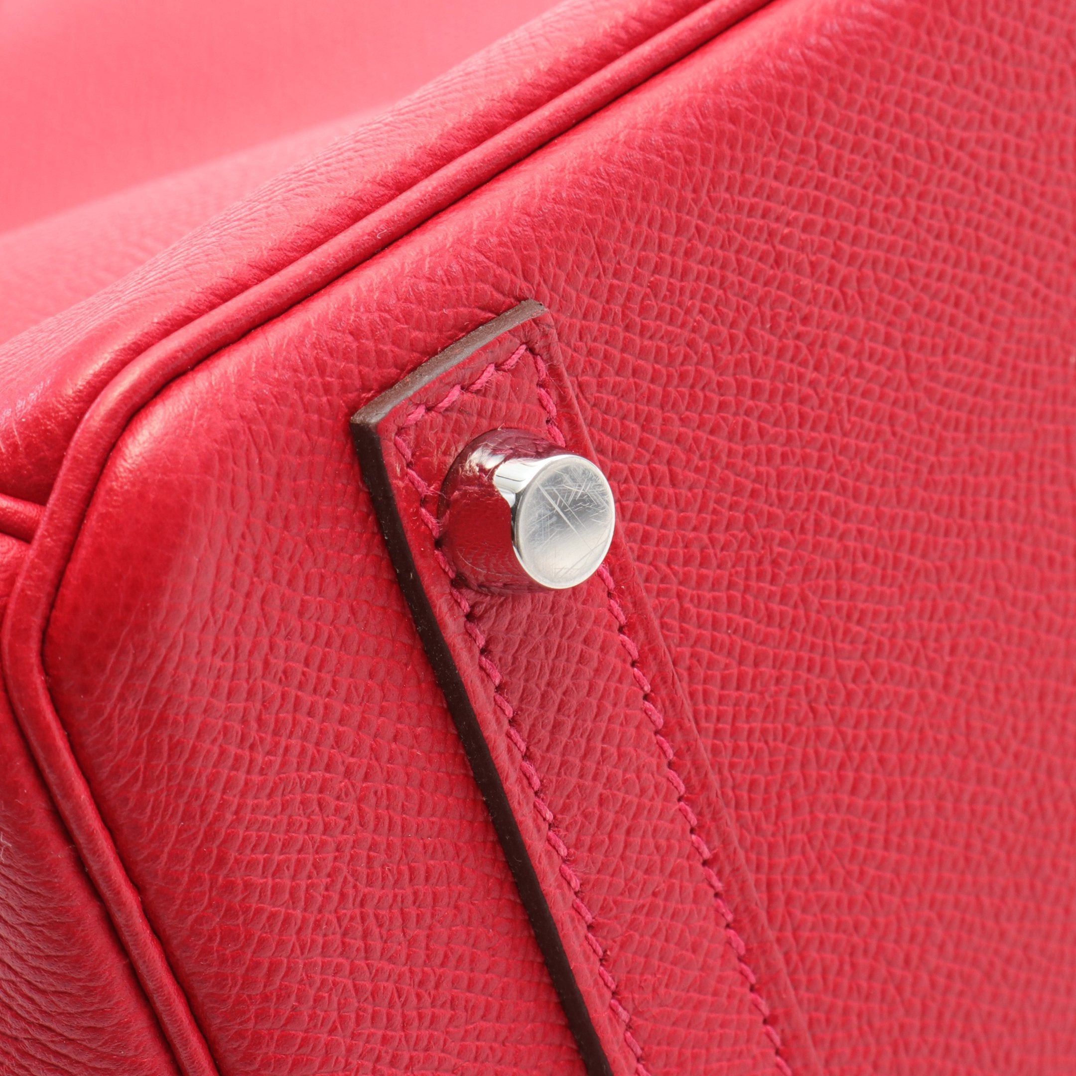 Hermes Hermes Birkin 30 Vermilion Handbag Veau Epsom Red Silver Hardware □Q Stamp Size ONE SIZE - 7 Thumbnail