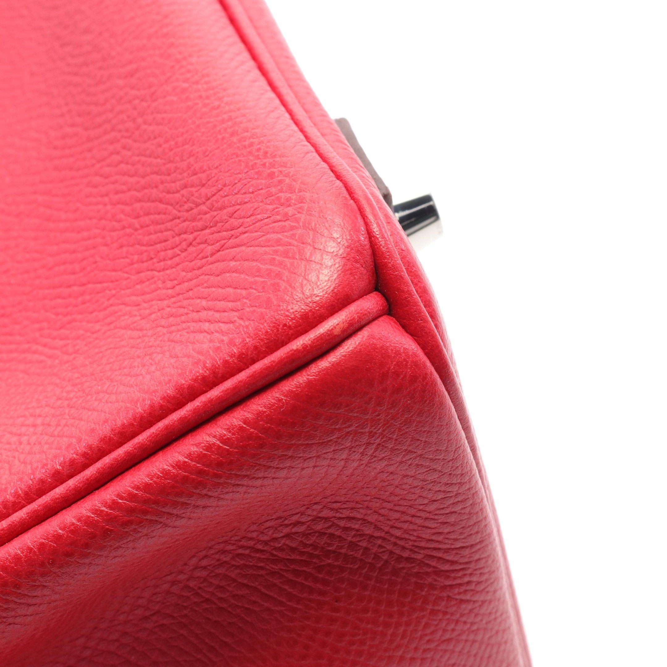 Hermes Hermes Birkin 30 Vermilion Handbag Veau Epsom Red Silver Hardware □Q Stamp Size ONE SIZE - 6 Thumbnail