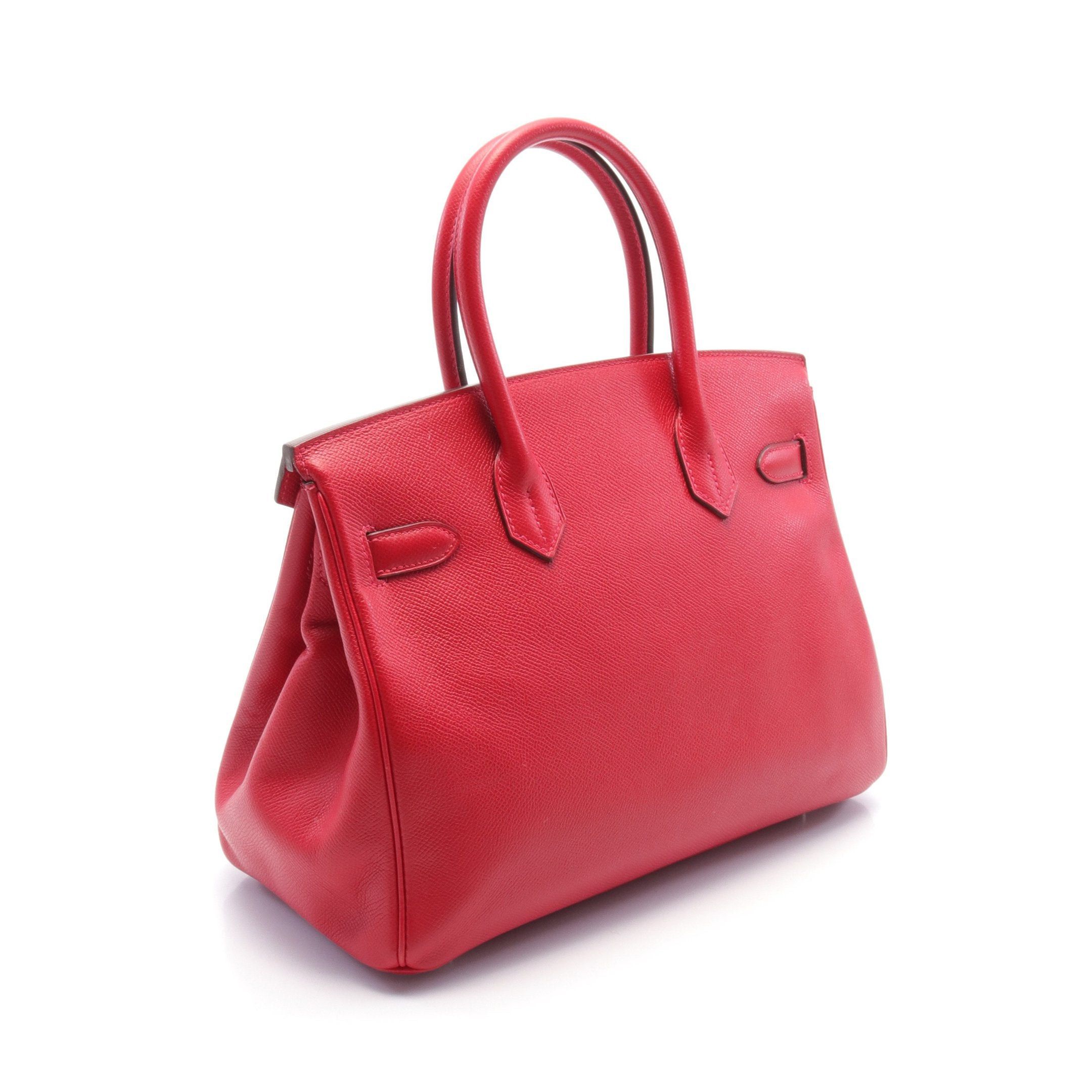 Hermes Hermes Birkin 30 Vermilion Handbag Veau Epsom Red Silver Hardware □Q Stamp Size ONE SIZE - 2 Thumbnail