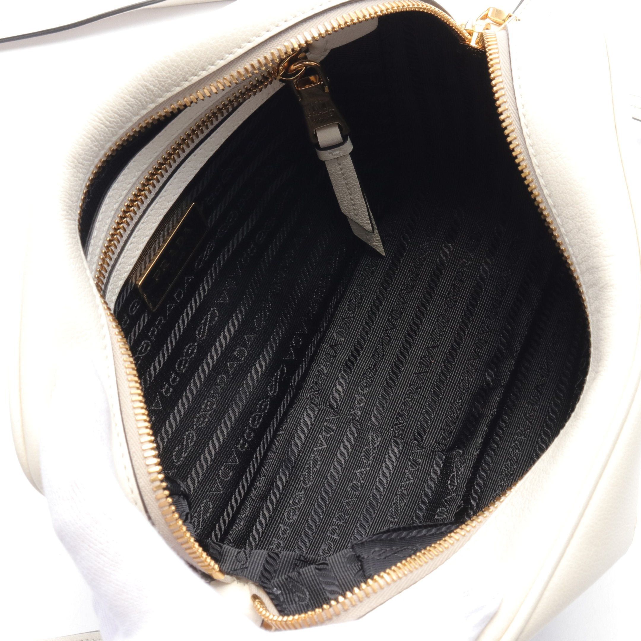 Prada Prada Glace Calf Shoulder Bag Leather Off White Size ONE SIZE - 3 Thumbnail