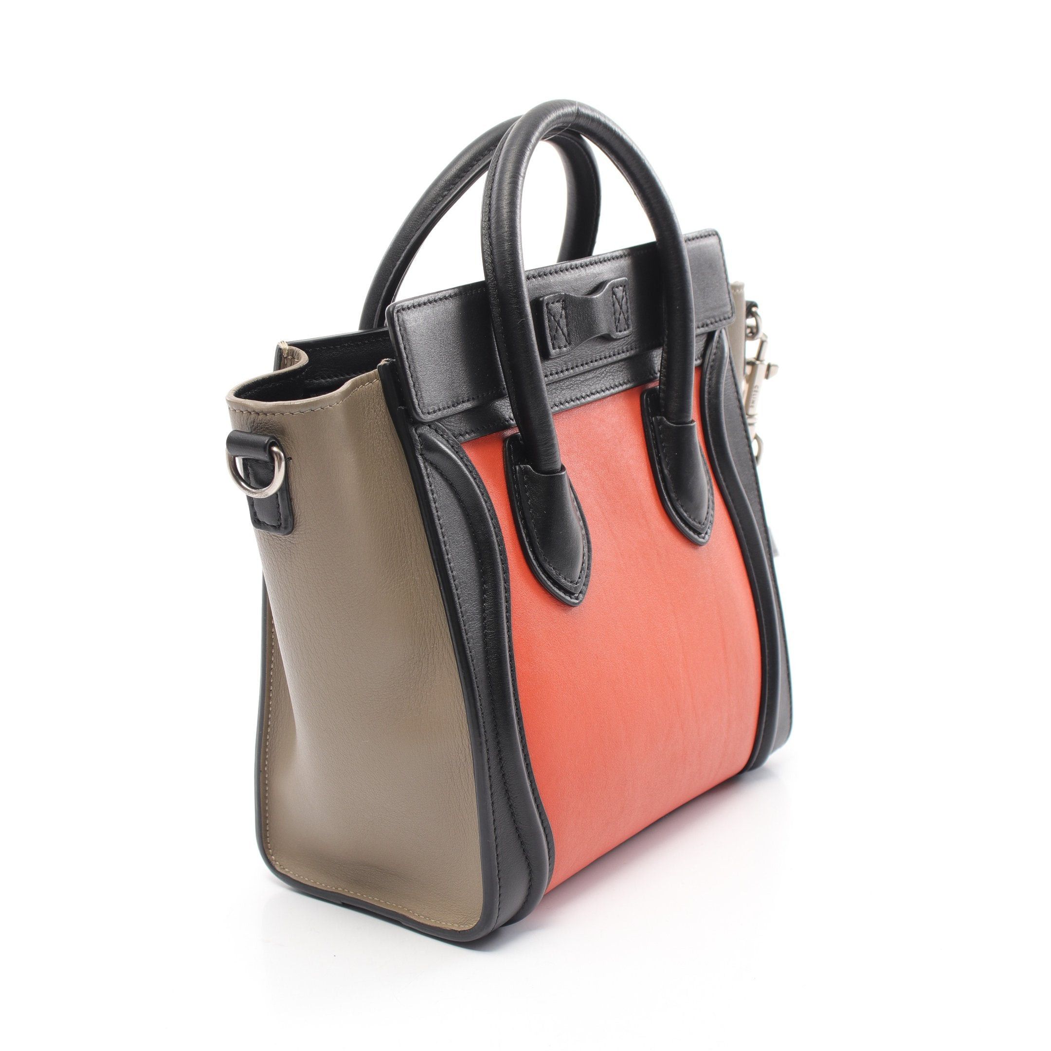 Celine Celine Luggage Nano Shopper Handbag Leather Orange Black Gray Beige Size ONE SIZE - 2 Thumbnail