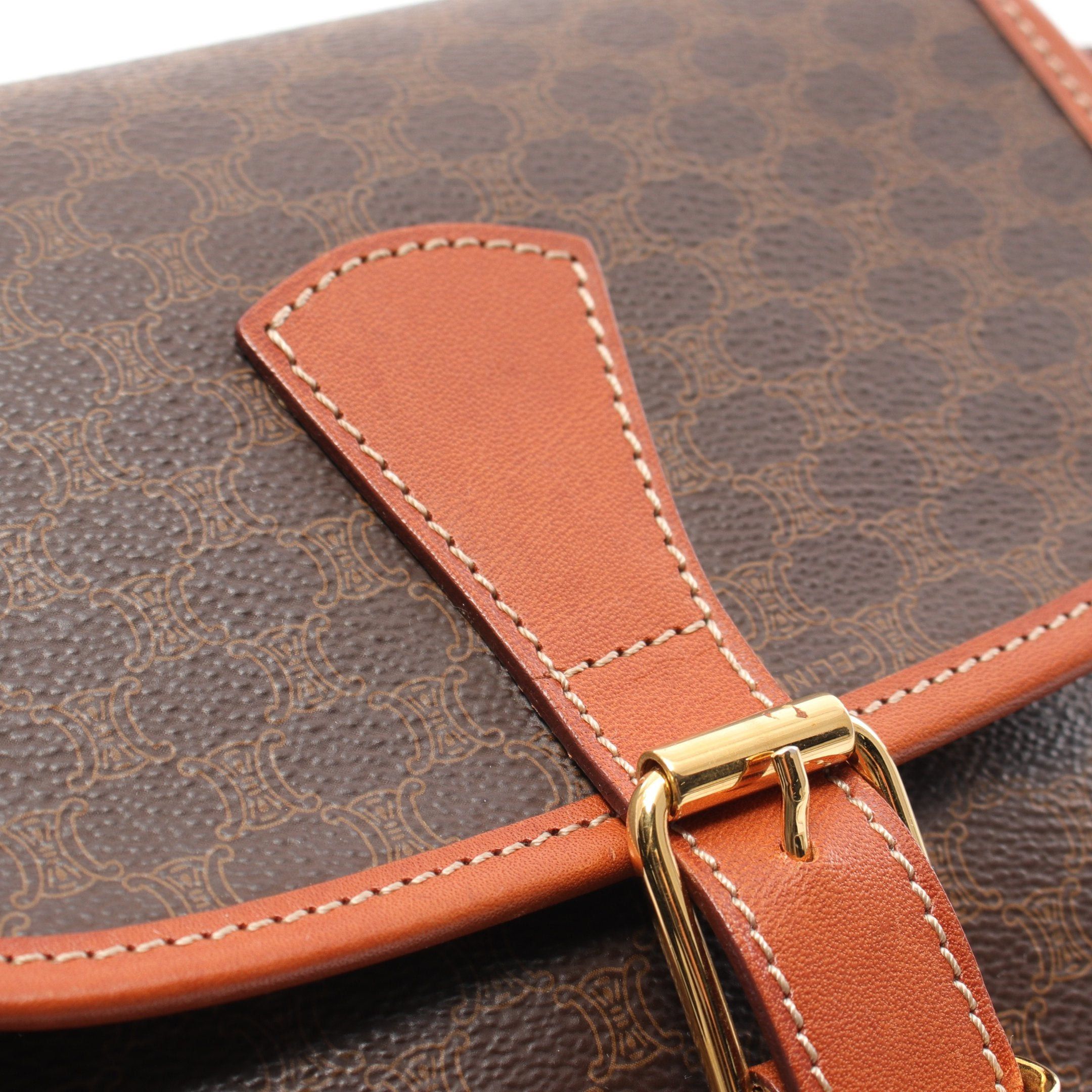 Celine Celine Macadam Shoulder Bag Leather Brown Size ONE SIZE - 11 Thumbnail