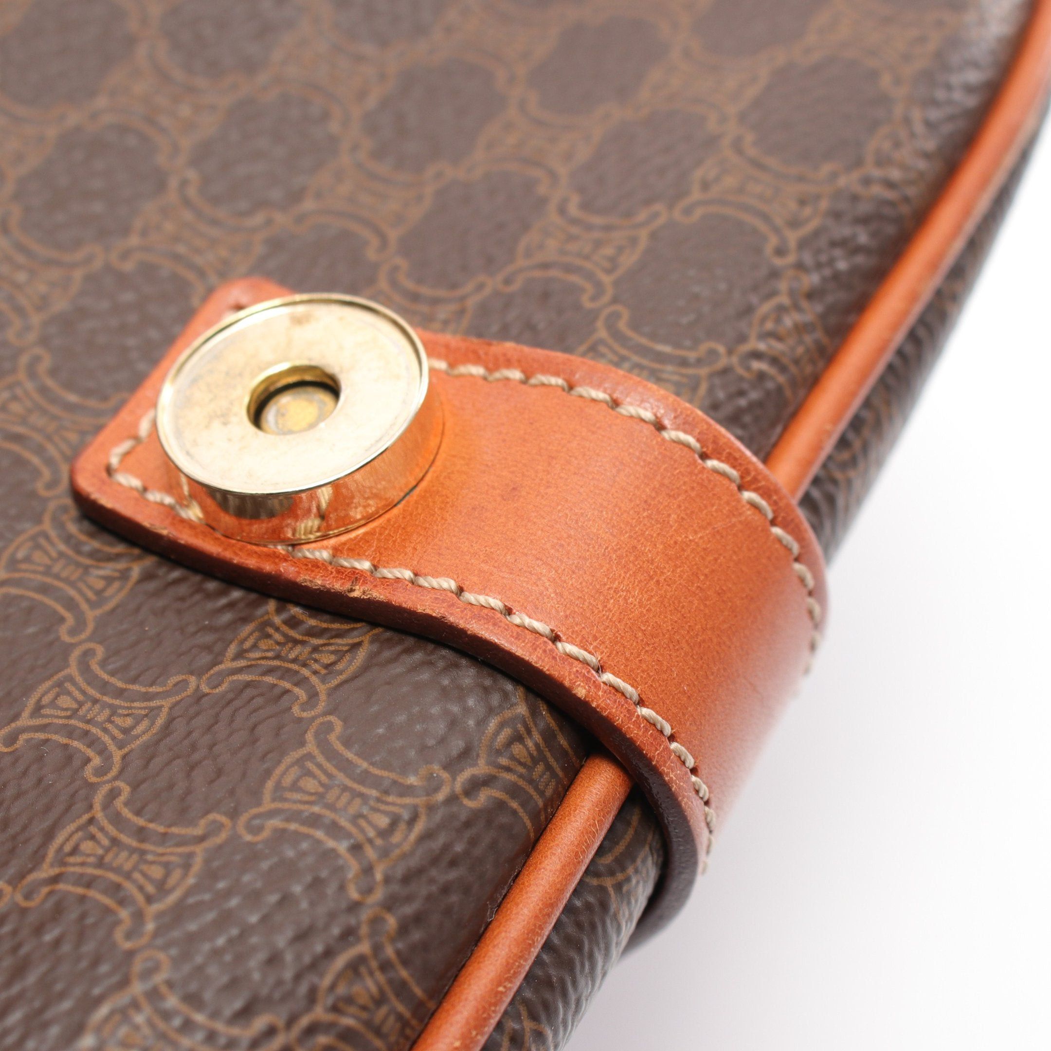 Celine Celine Macadam Shoulder Bag Leather Brown Size ONE SIZE - 10 Thumbnail