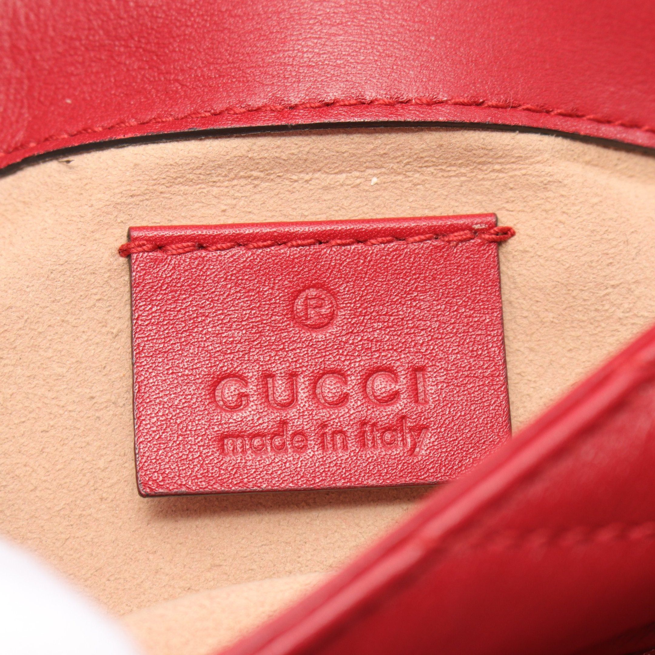 Gucci Gucci Gg Marmont Super Mini Bag Chain Shoulder Leather Red Size ONE SIZE - 4 Thumbnail