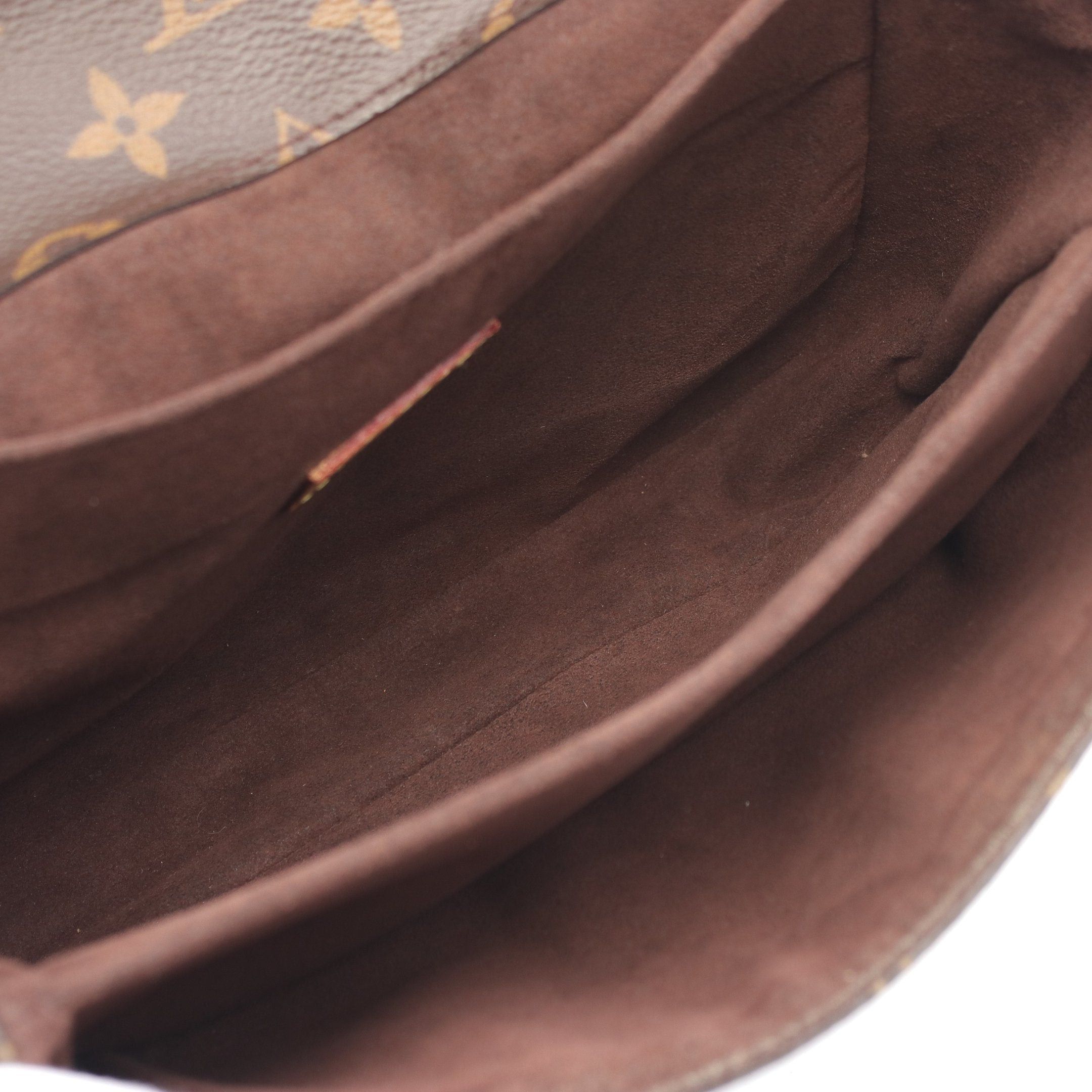 Louis Vuitton Pochette Metis Mm Monogram Handbag Leather Brown