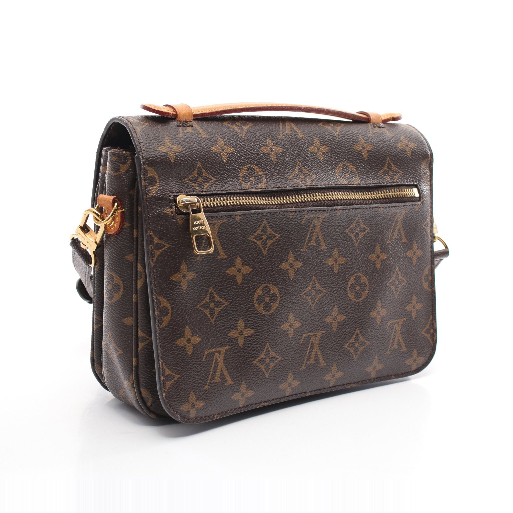 Louis Vuitton Pochette Metis Mm Monogram Handbag Leather Brown