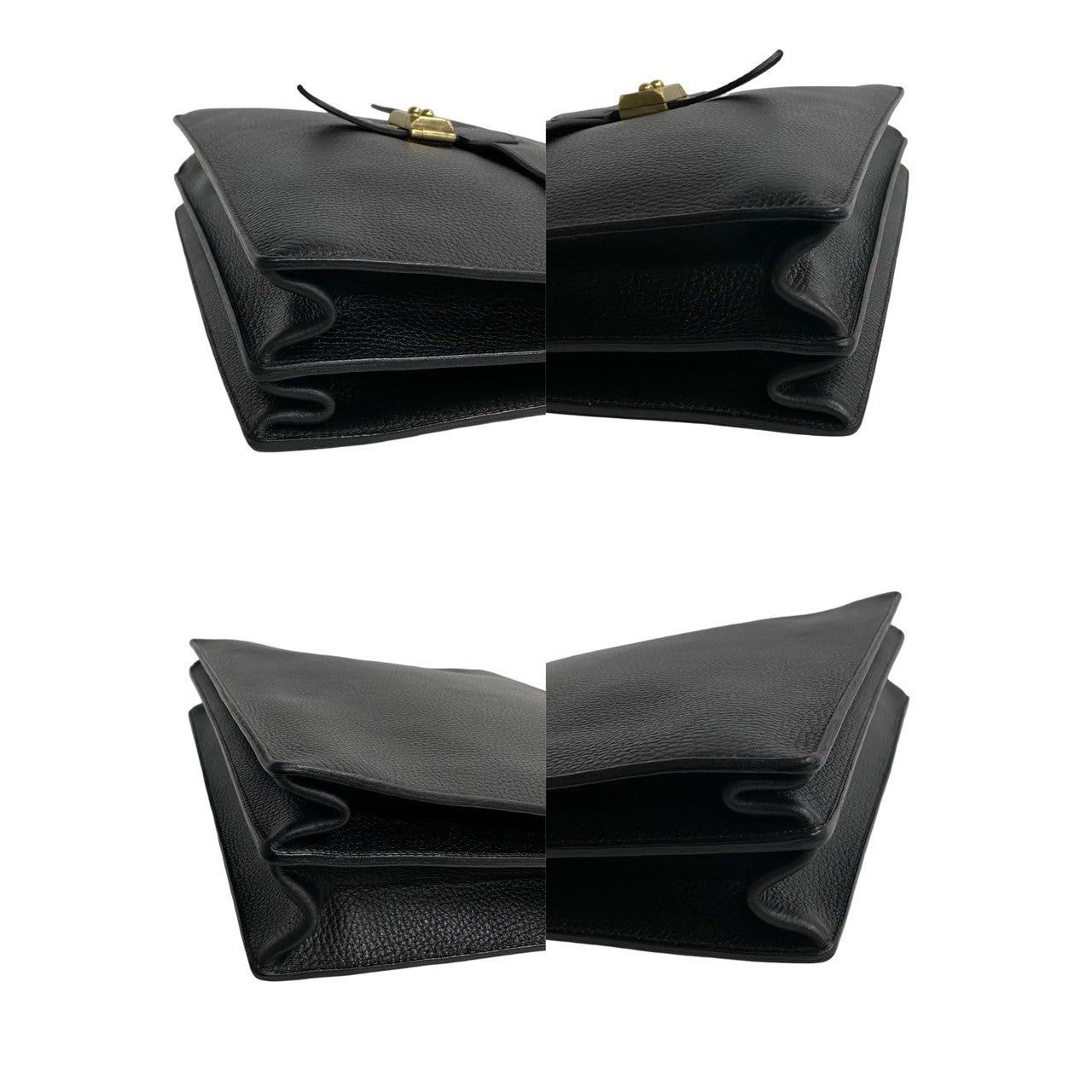 Hermes Hermes Handbag Black Leather Size ONE SIZE - 6 Thumbnail