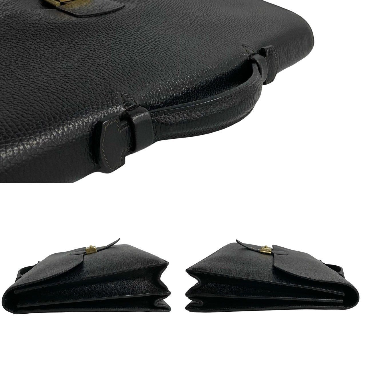 Hermes Hermes Handbag Black Leather Size ONE SIZE - 4 Thumbnail