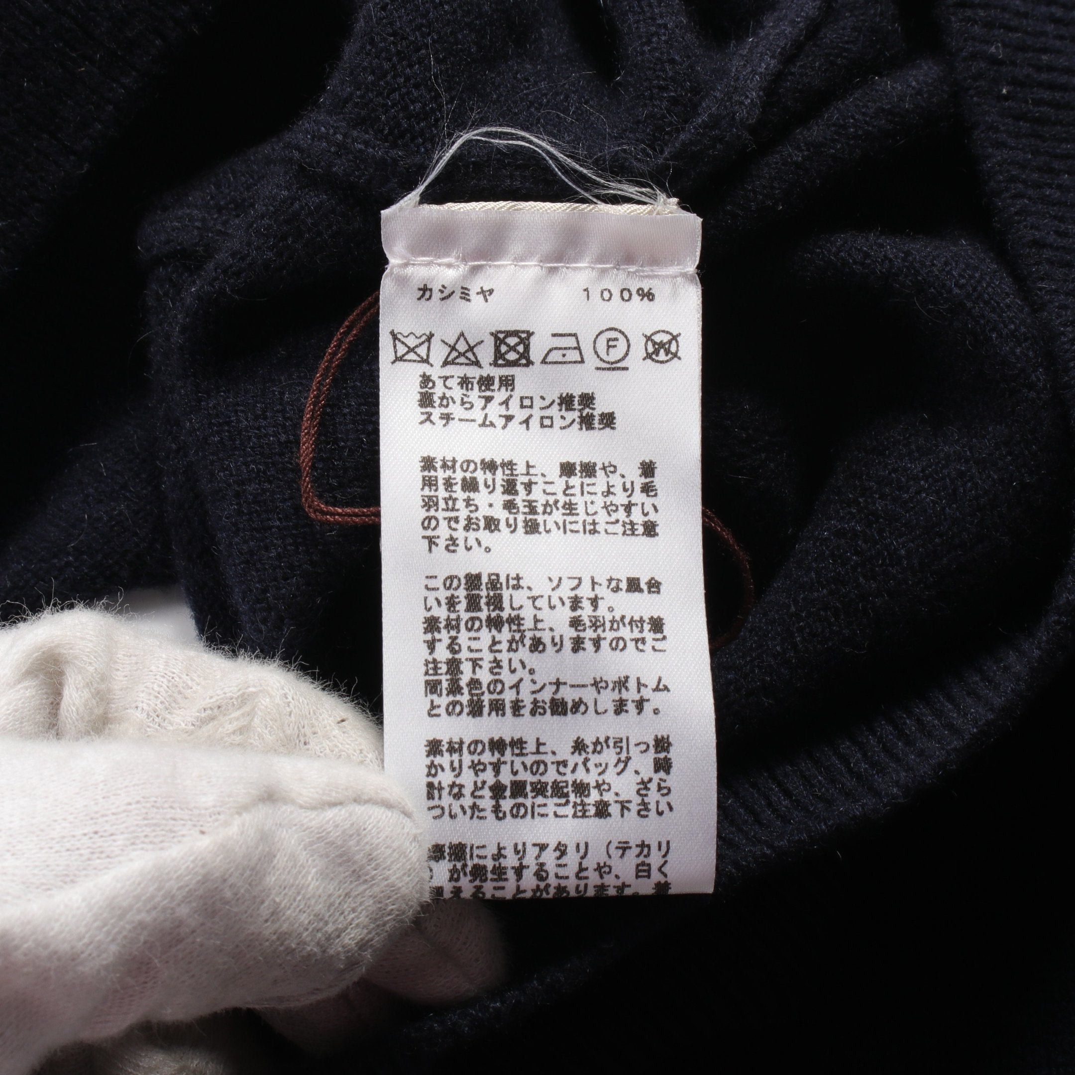 Hermes Hermes Knit H Logo Cashmere Navy Gray Light Blue Size ONE SIZE - 4 Thumbnail