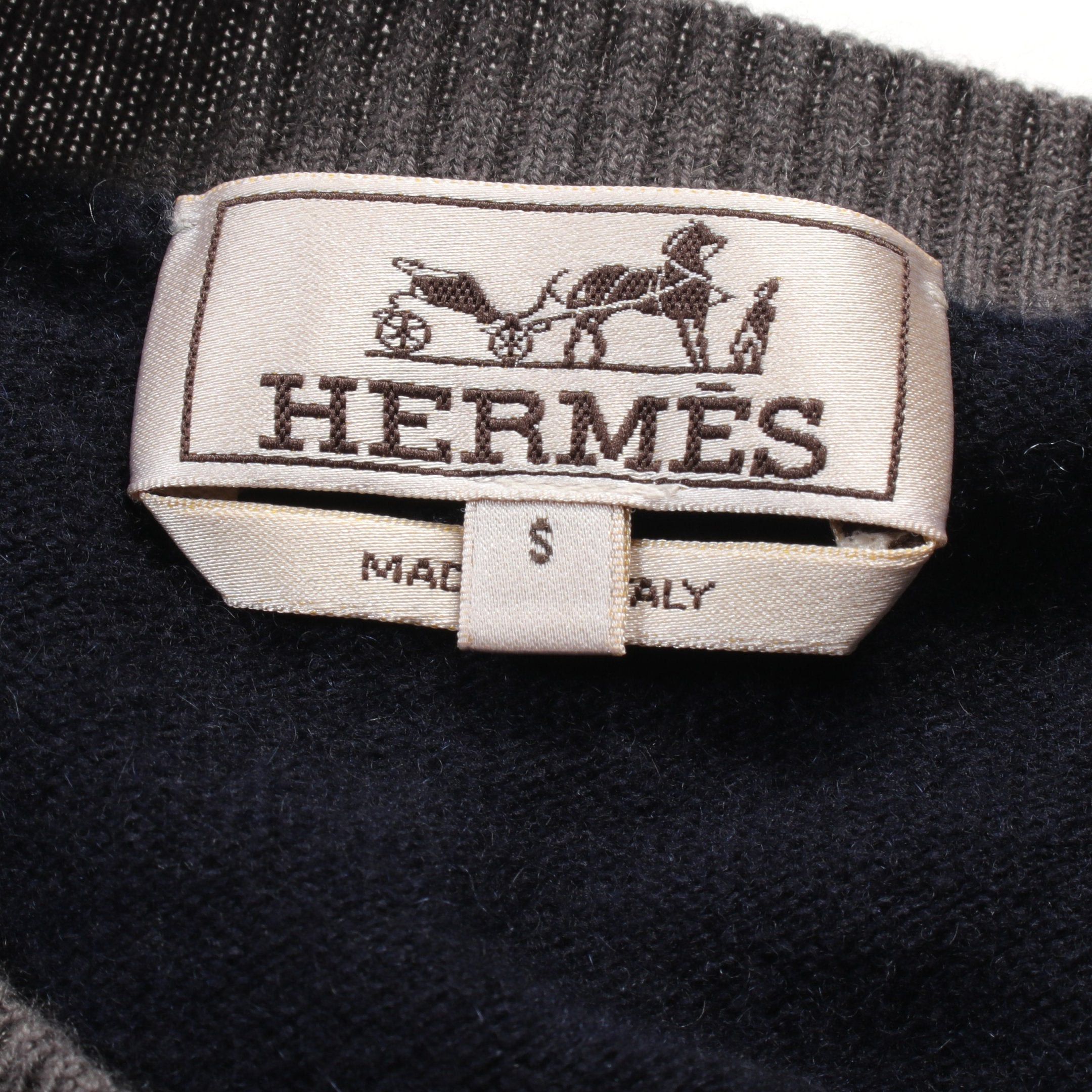 Hermes Hermes Knit H Logo Cashmere Navy Gray Light Blue Size ONE SIZE - 6 Thumbnail