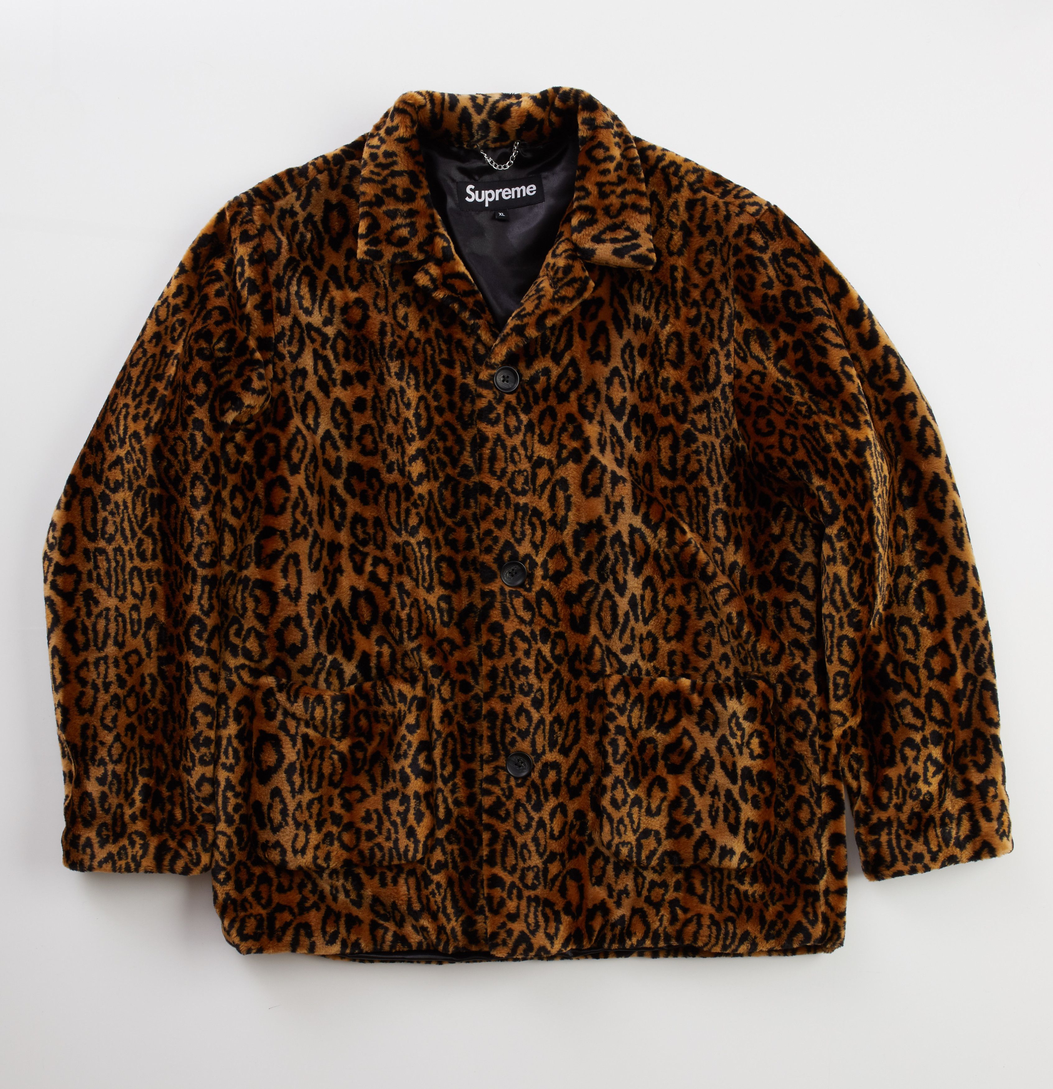 Supreme leopard fur coat online